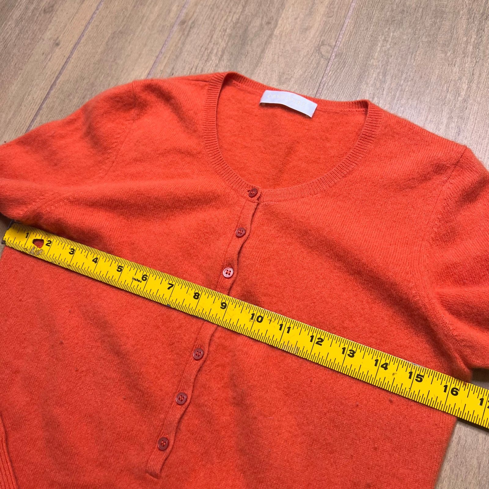 Other Cashmere 100% Orange Henley Sweater Women’s Medium Size M / US 6-8 / IT 42-44 - 7 Thumbnail