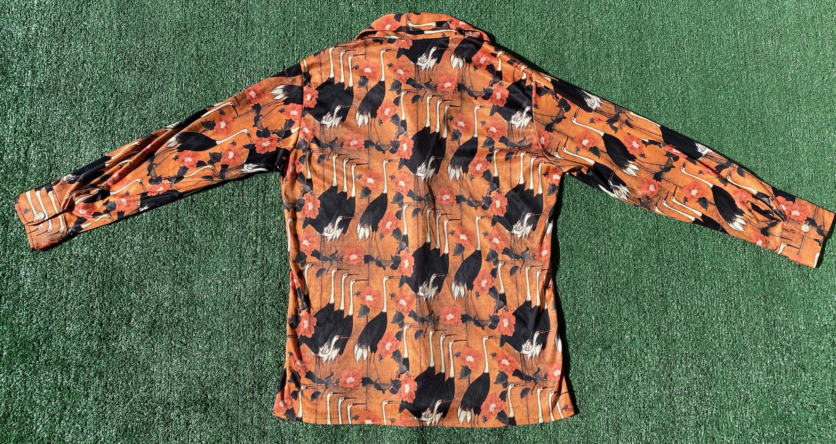 Vintage 70s Pierre La Grande Donegal Cranes Button Up Shirt Large Size US L / EU 52-54 / 3 - 8 Thumbnail