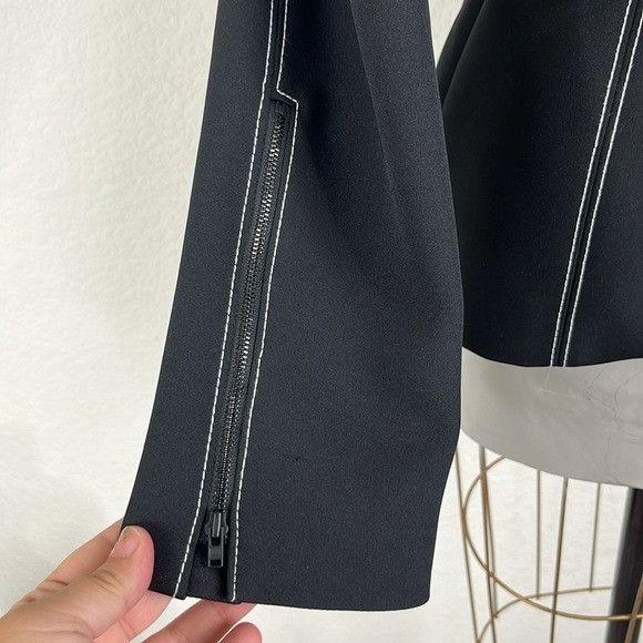 Kenzo × Vintage KENZO Mandarin Officer Neoprene Belted Midi Jacket Size S / US 4 / IT 40 - 4 Thumbnail