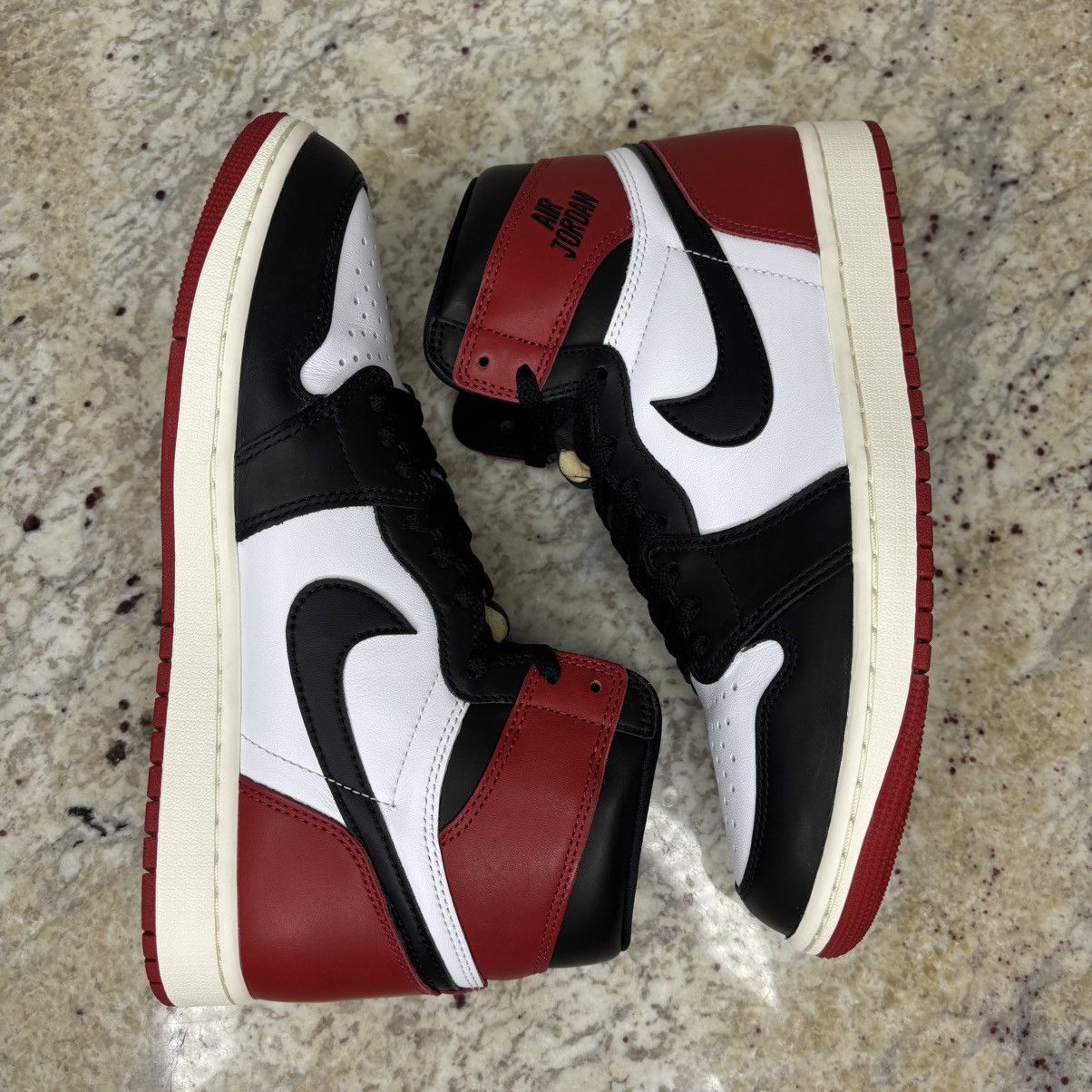 Jordan Brand Size 10 -Jordan 1 High Black Toe Reimagined Worn Once No Box Size US 10 / EU 43 - 14 Thumbnail