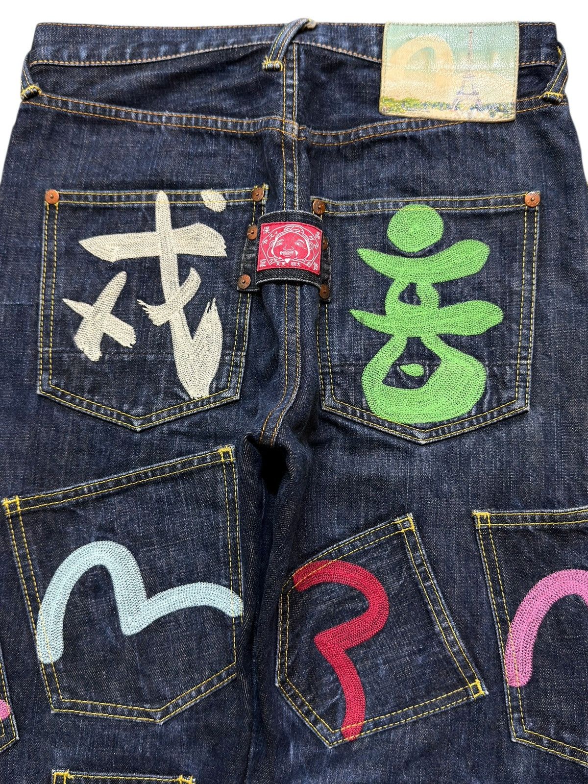 Evisu 🔥Rare🔥Evisu Selvedge Multi Pocket Seagull Multi Color Jean Size US 30 / EU 46 - 3 Thumbnail