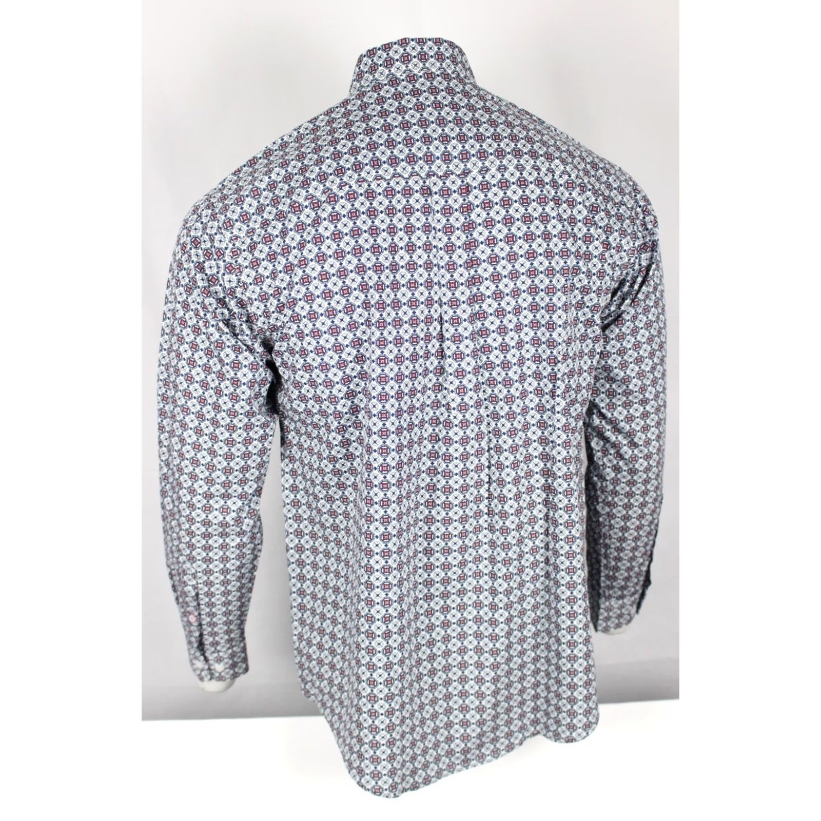 Vintage Cinch Men's Classic Fit Button Shirt Long Sleeve Small S Red White Blue Geo Size US S / EU 44-46 / 1 - 2 Thumbnail