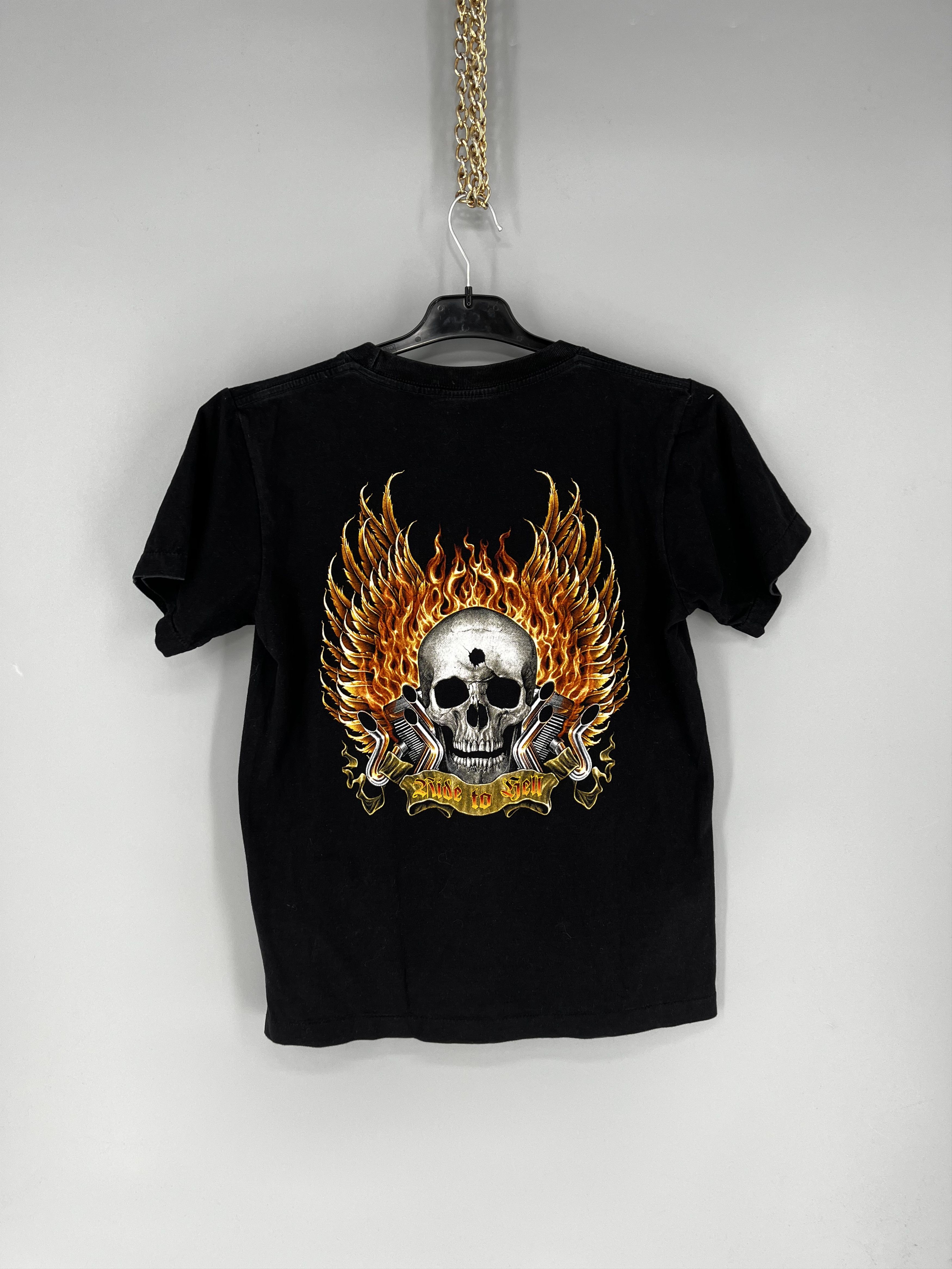 Harley Davidson Vintage Y2K Bike and Skull Soul Master Short sleeve T-shirt Size US XL / EU 56 / 4 - 8 Thumbnail