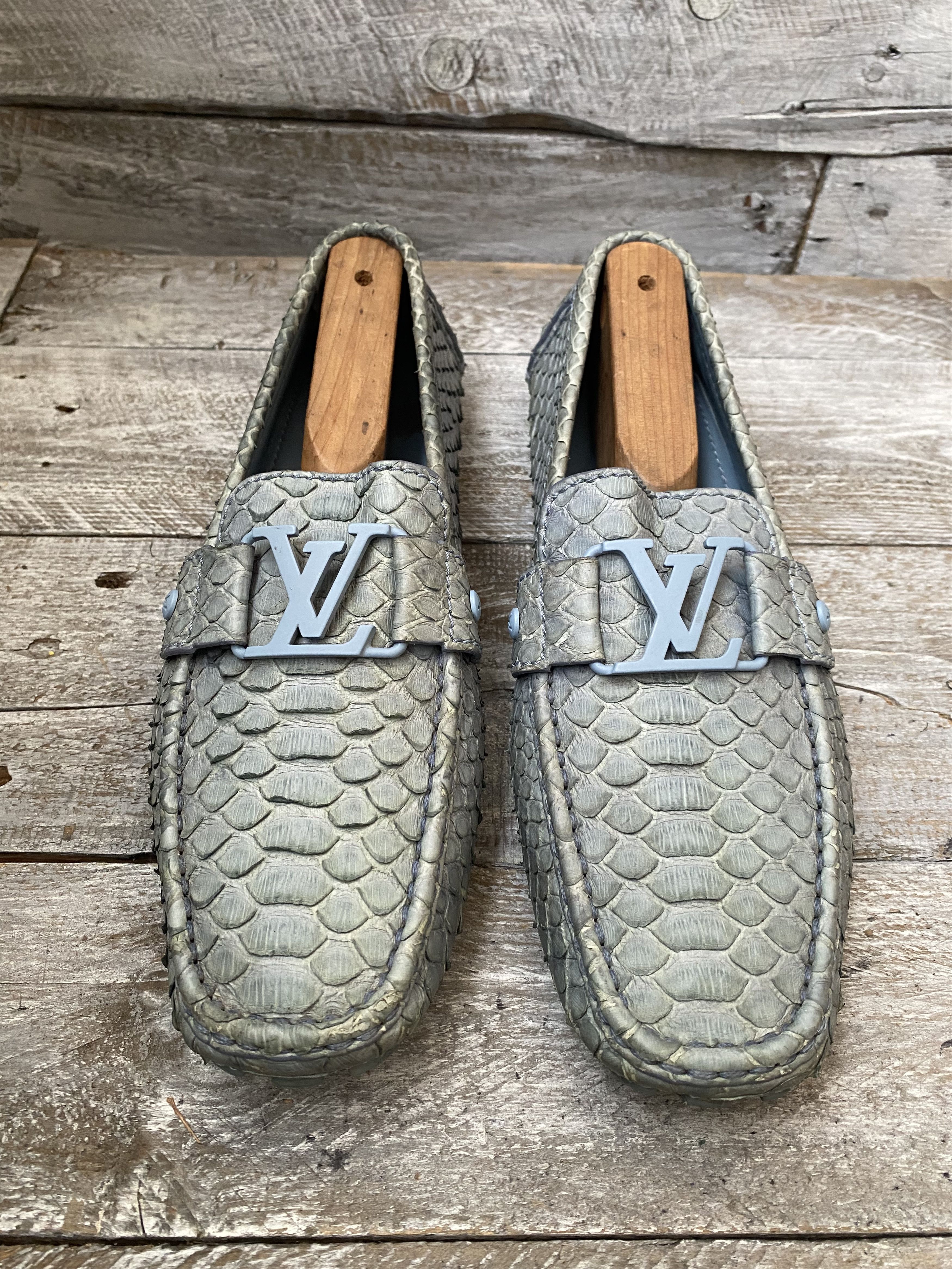 Designer × Louis Vuitton Louis vuitton monte carlo python moccasin leather loafers Size US 8 / EU 41 - 3 Thumbnail
