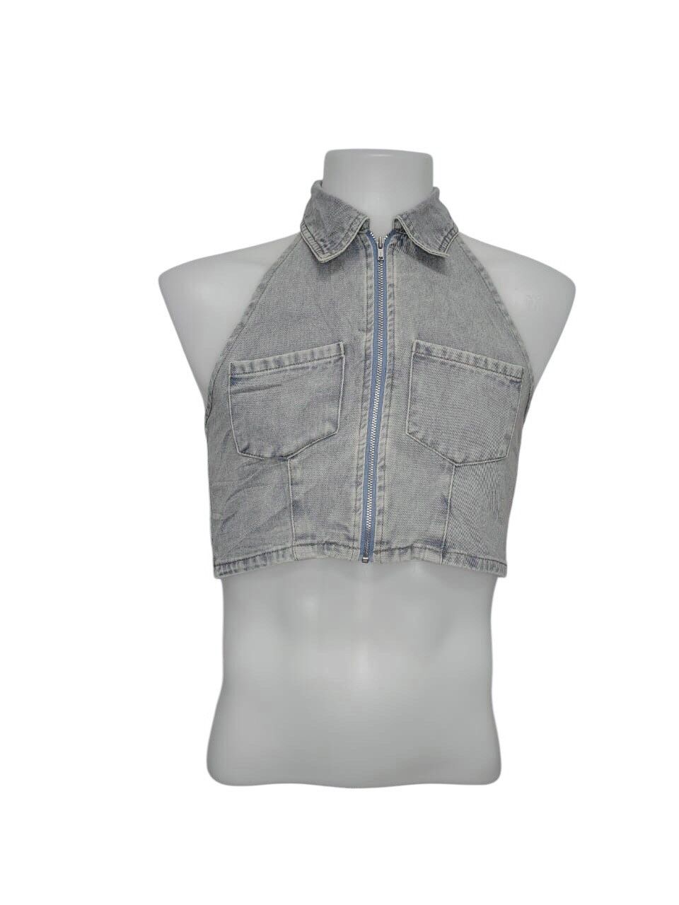 Japanese Brand Dazy halter top denim sexy girl Size S / US 4 / IT 40 - 1 Thumbnail