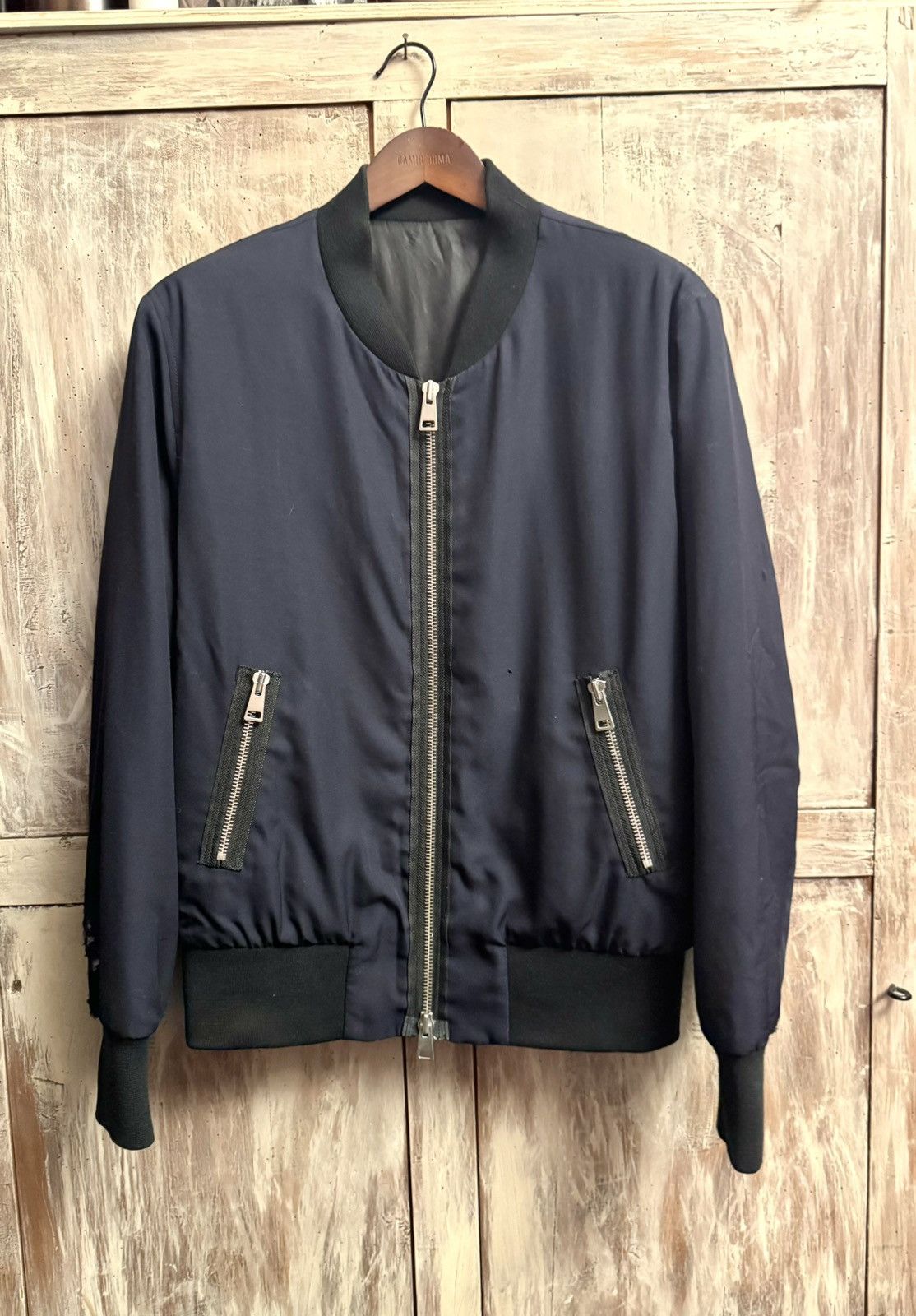 AMI Ami Paris navy wool papped Bombers L 2015 used Size US L / EU 52-54 / 3 - 6 Thumbnail