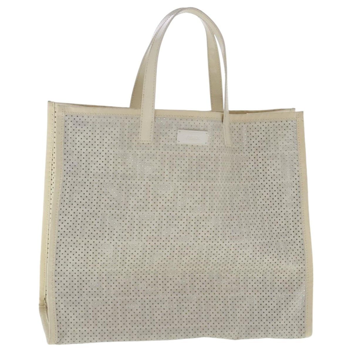 Fendi Zucca Canvas Punching Tote Bag White, Women's