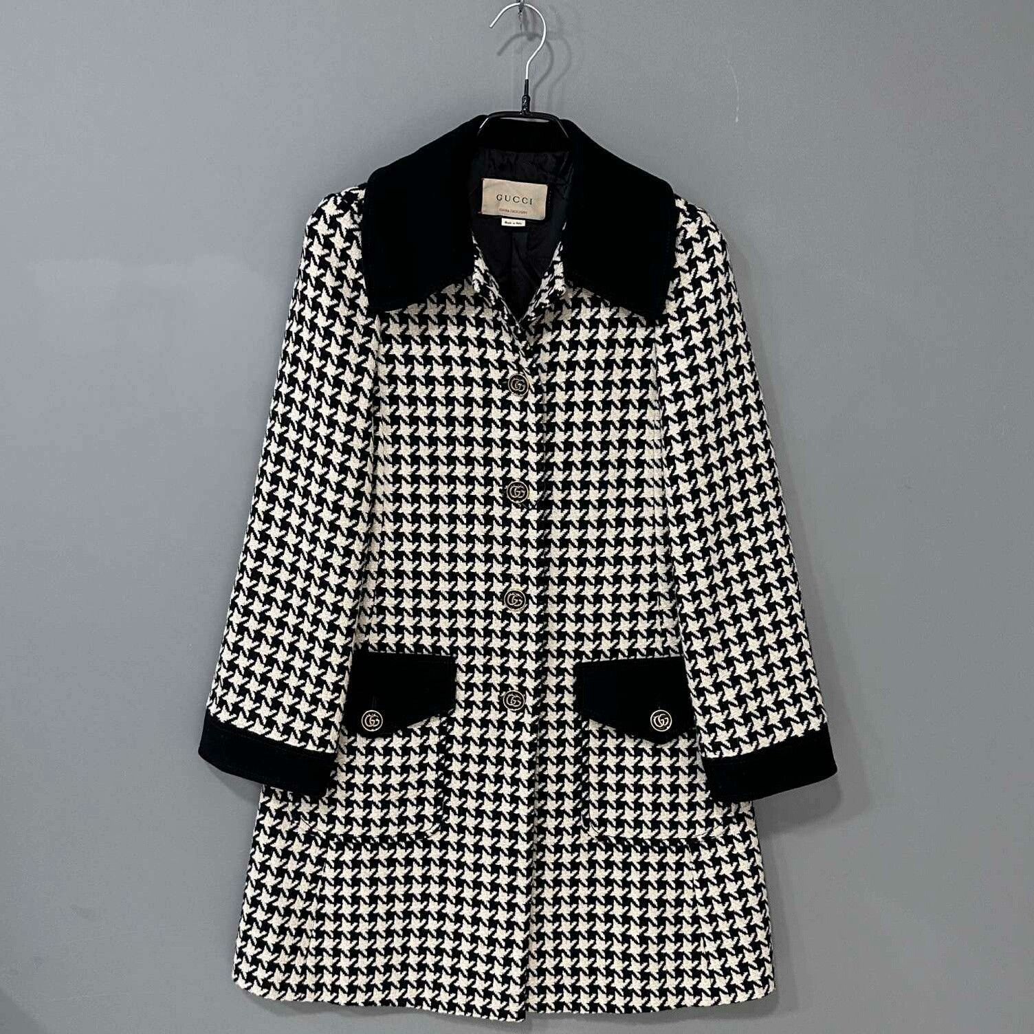 Gucci Gucci Houndstooth Wool Coat Size XS / US 0-2 / IT 36-38 - 1 Thumbnail