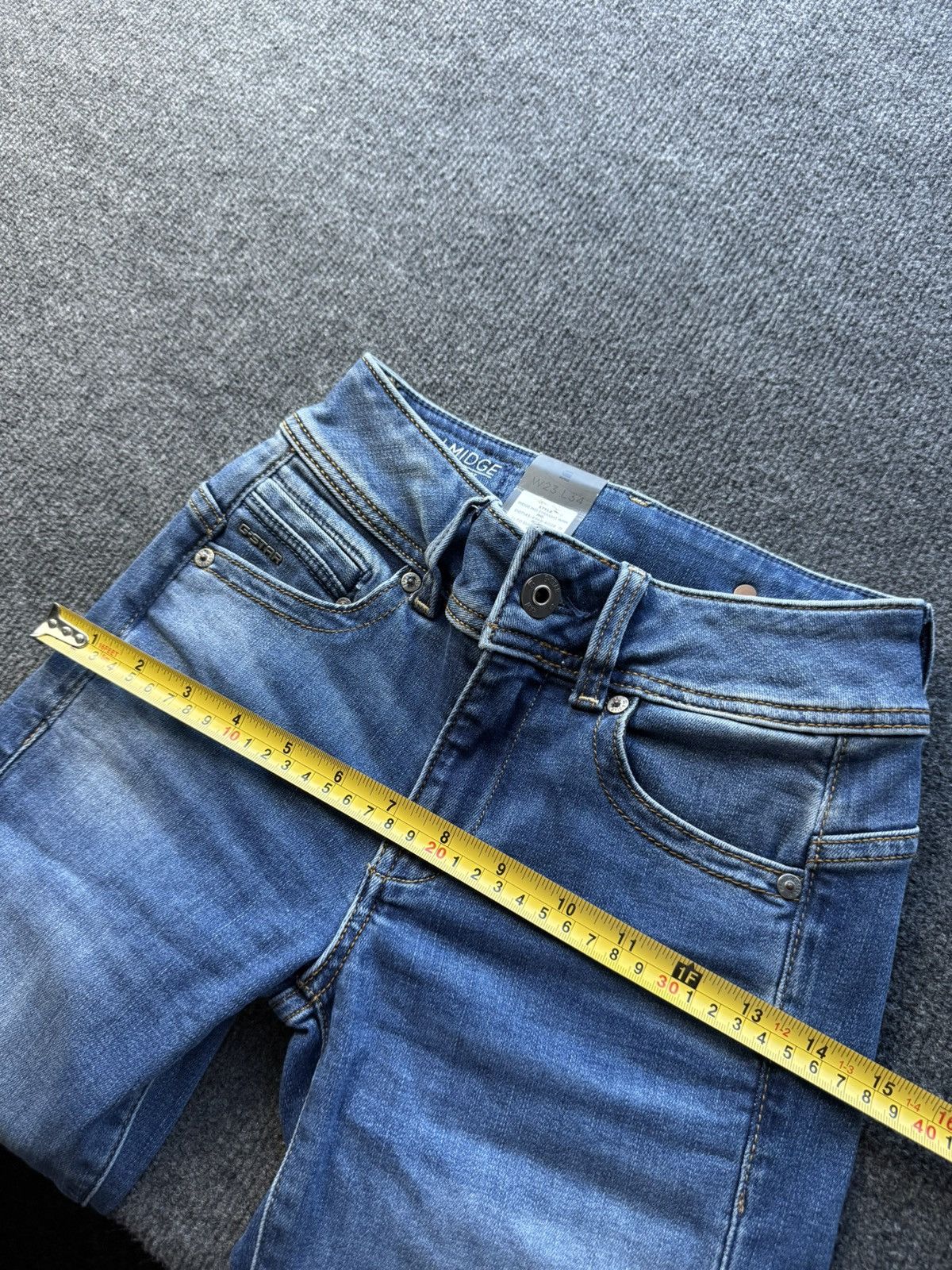 G-Star NWT 00s G-Star RAW Midge Mid Straight Jeans Blue Fade Y2K Size 23" - 23 Thumbnail