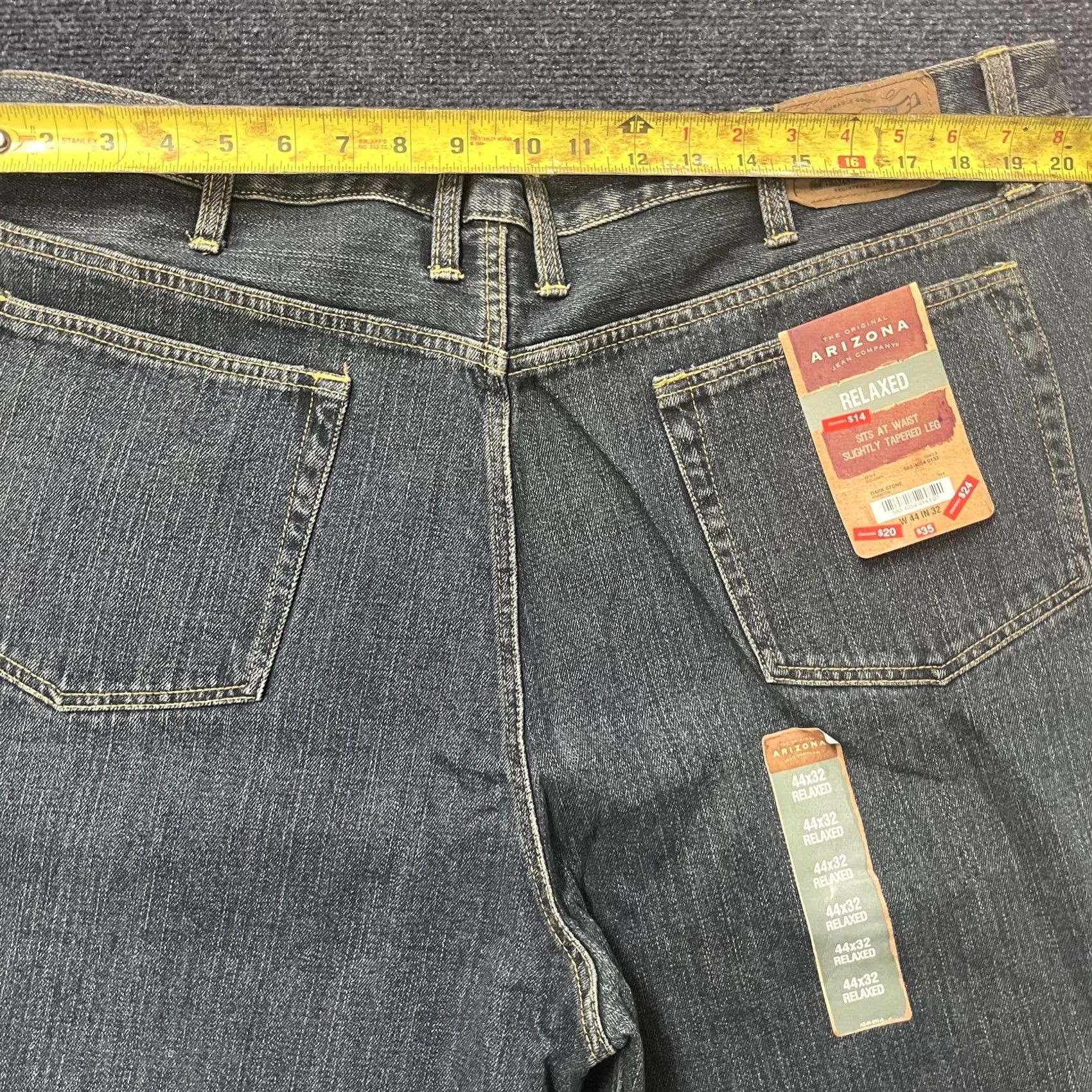 Vintage Arizona Jean Company Jeans Men 44 Big & Tall Stone Denim Relaxed Fit Blue 31 Inseam Size US 44 / EU 60 - 6 Thumbnail