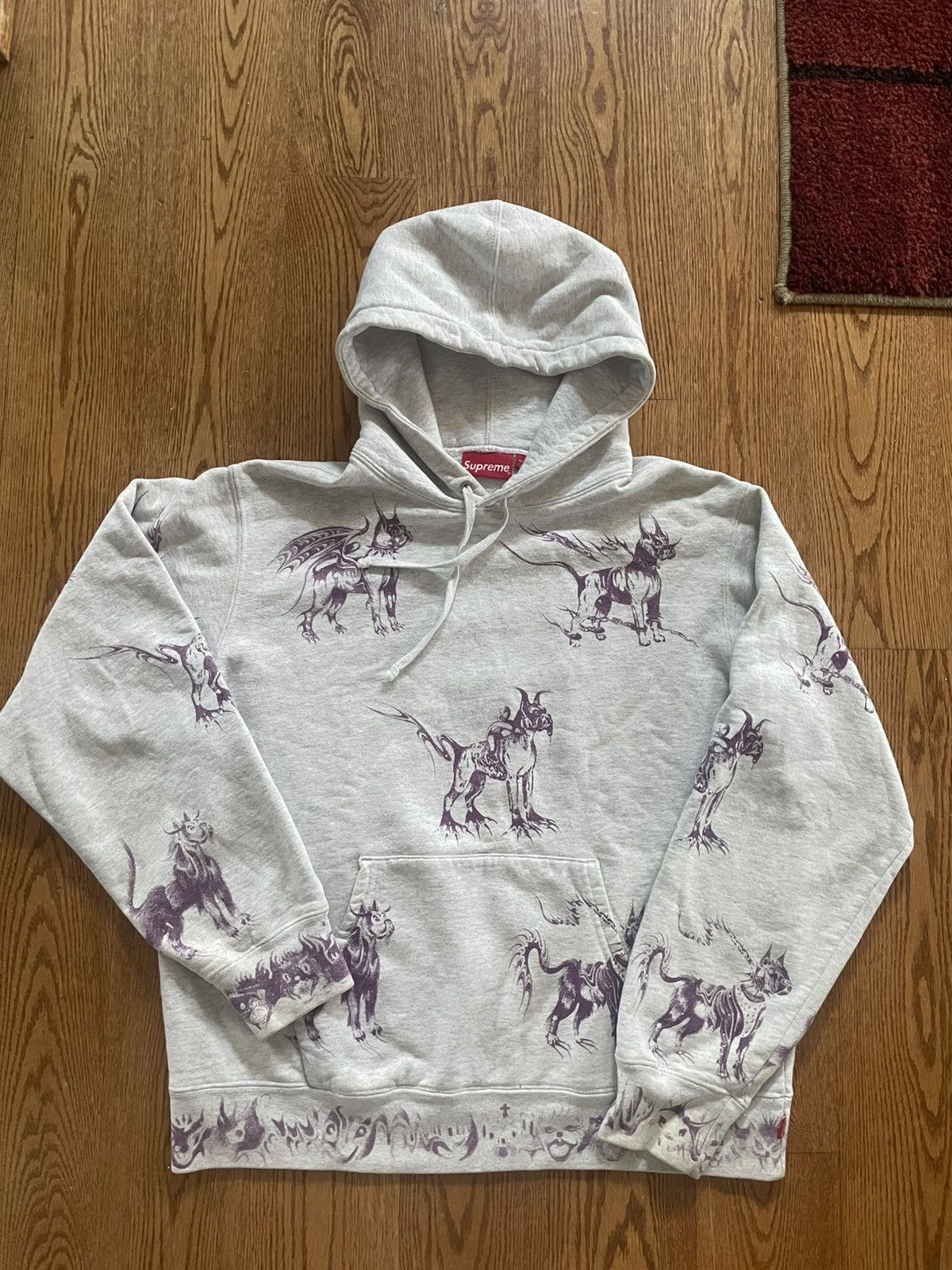 Supreme Hell Dogs hoodie in grey and purple Size US M / EU 48-50 / 2 - 2 Thumbnail