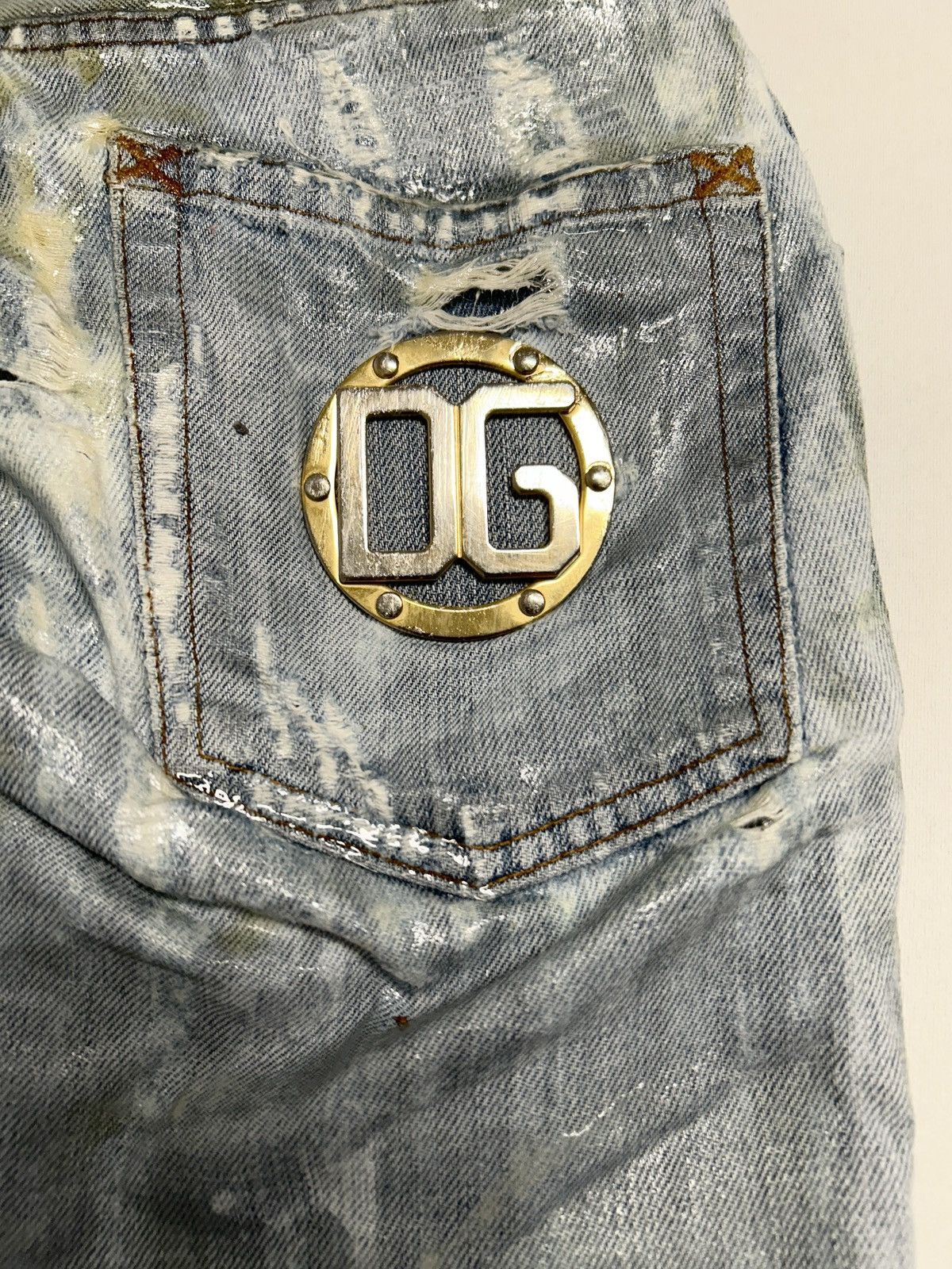 Dolce & Gabbana 2000s Distressed Waxed Denim Size US 30 / EU 46 - 10 Thumbnail