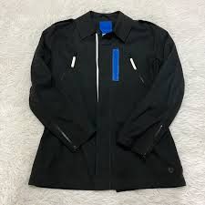 Adidas Adidas Men's Black Full Zip Trench Coat Sports Wear Size US M / EU 48-50 / 2 - 1 Thumbnail