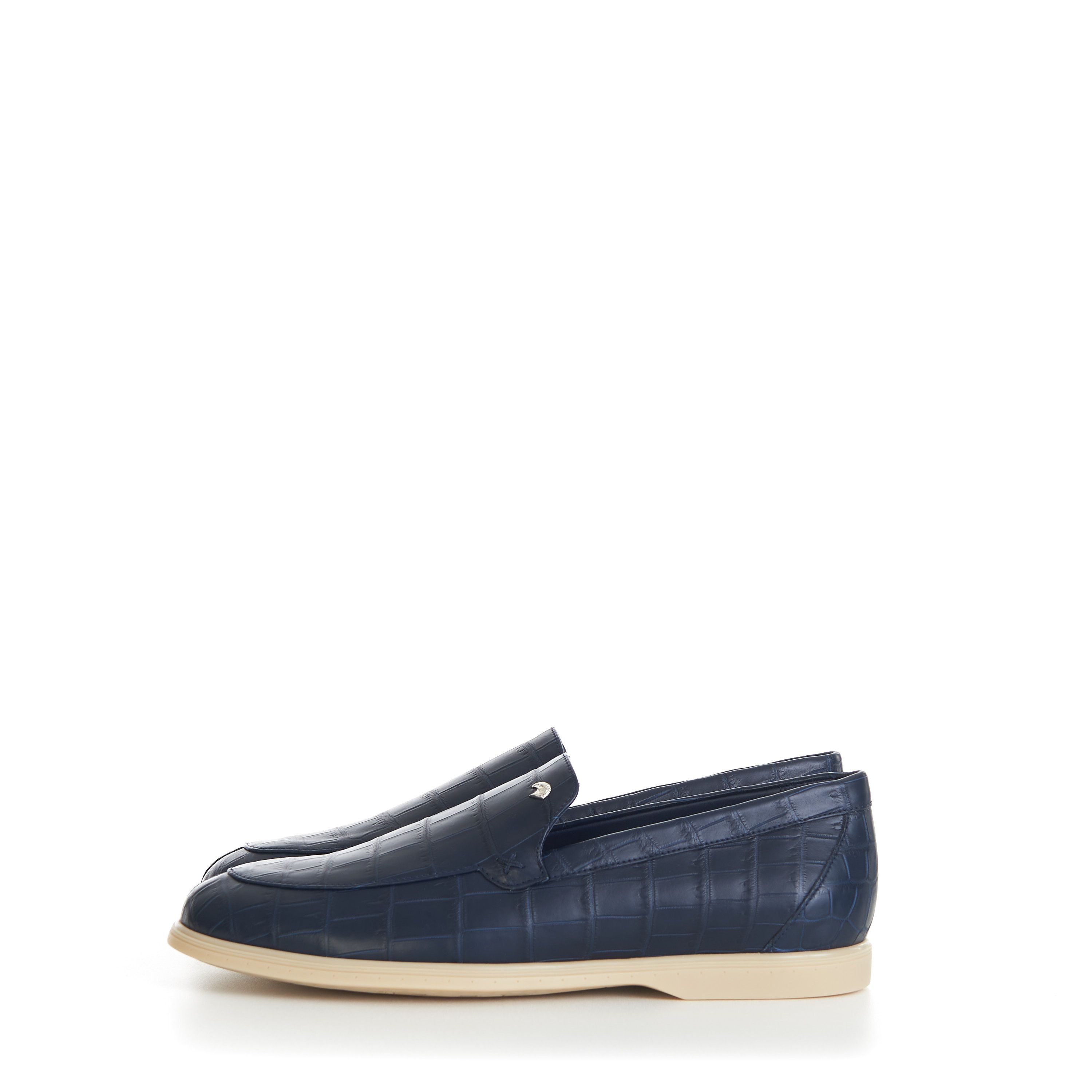 Stefano Ricci Blue Matted Crocodile Leather Loafers Size US 8 / EU 41 - 5 Thumbnail