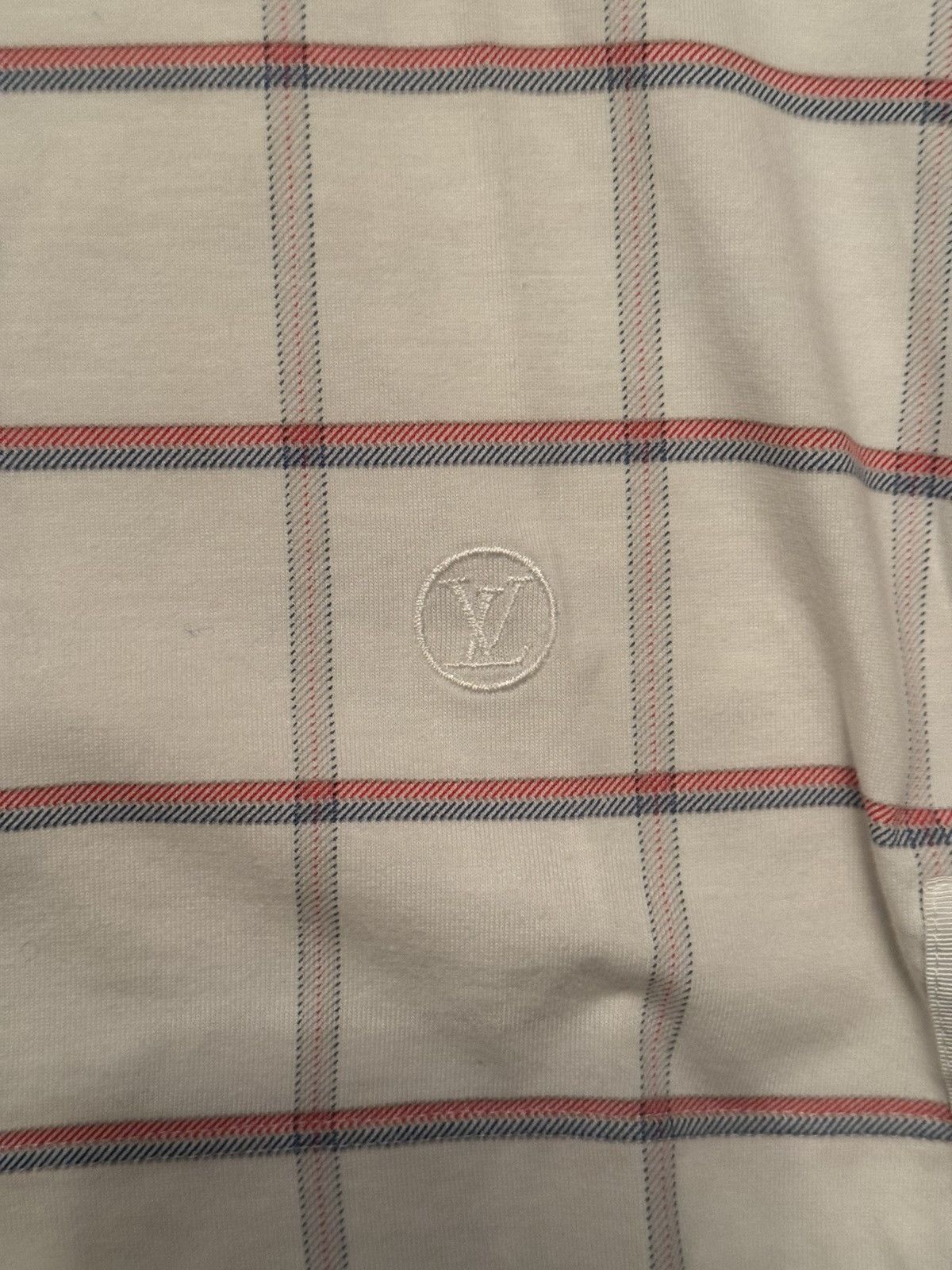 Louis Vuitton LV White Simple Plaid Tee - Kim Jones era Size US M / EU 48-50 / 2 - 3 Thumbnail