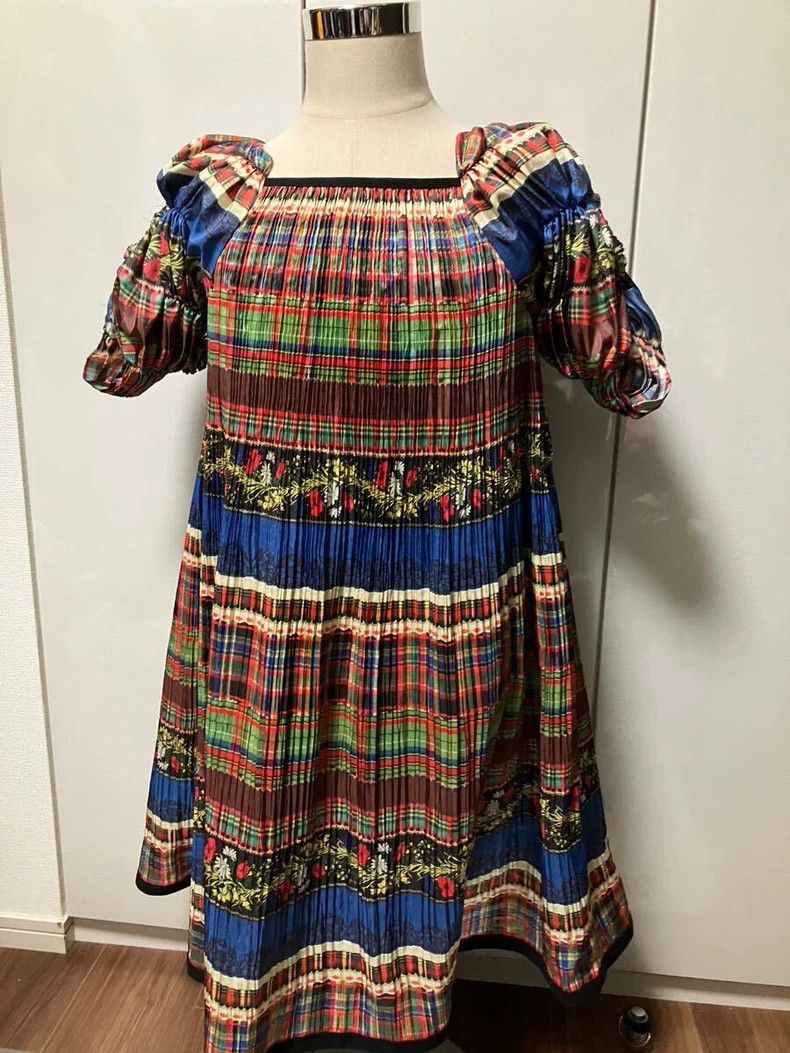 Comme Des Garcons Blue patterned dress