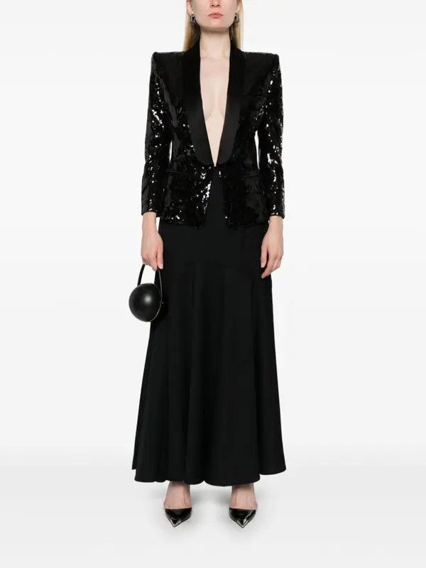 Balmain o1s1wg111225 Sequinned Blazer in Black Size S / US 4 / IT 40 - 5 Thumbnail
