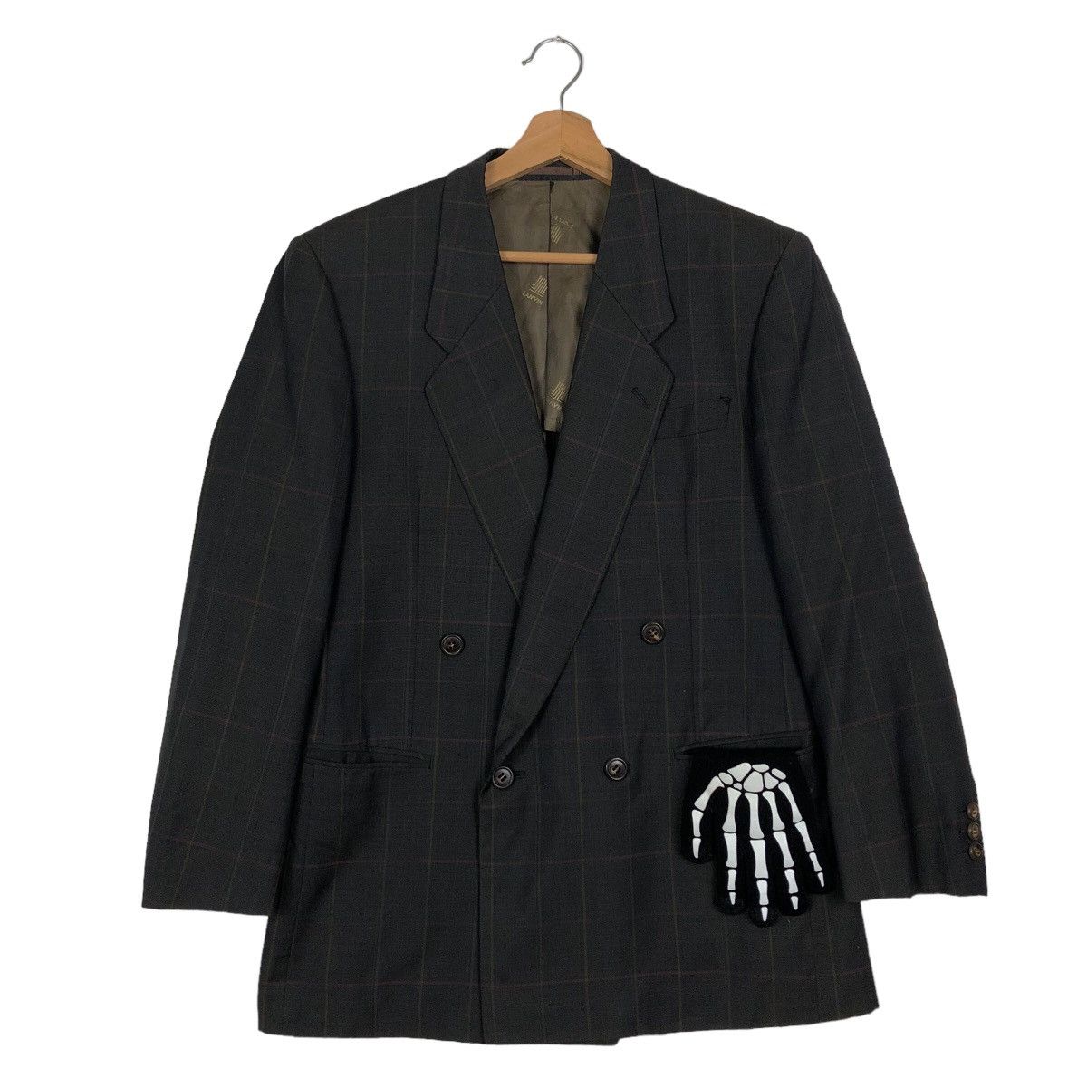 Japanese Brand 🔥Rich Black - Double Breast Coats Jacket Lanvin Paris Size US M / EU 48-50 / 2 - 2 Thumbnail