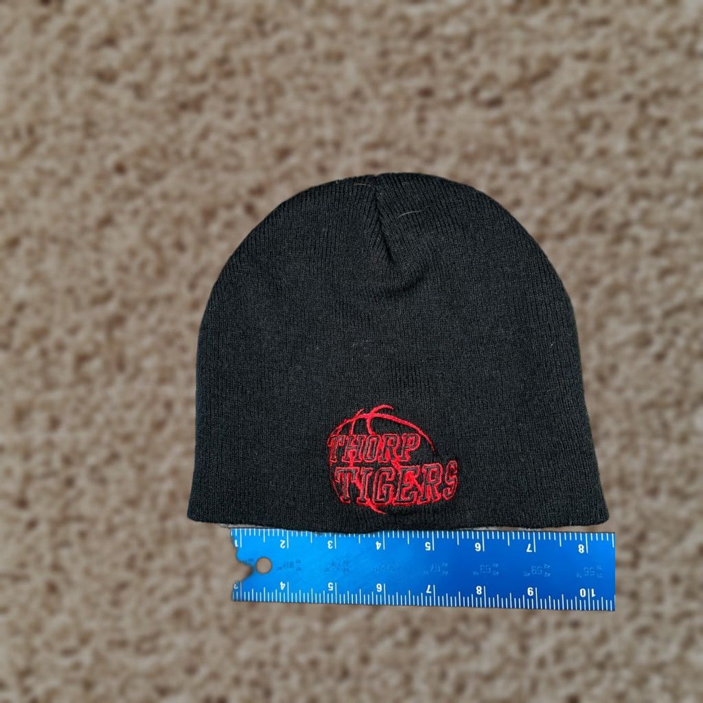Vintage Thorp Tigers Highschool Beanie Toque Adult One Size Black Knit 100% Acrylic #5 Size ONE SIZE - 1 Thumbnail