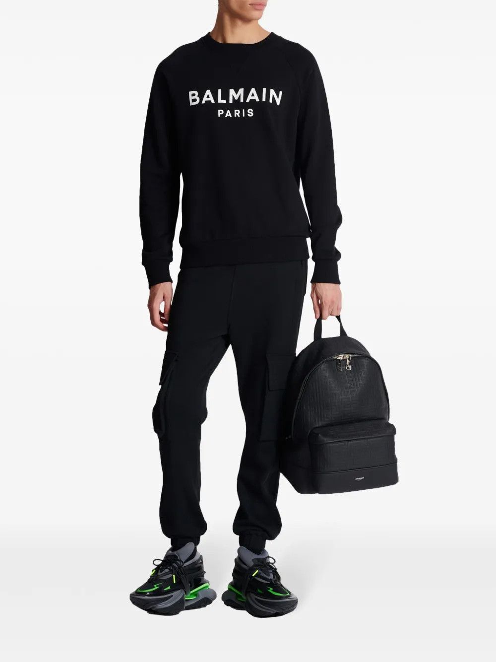 Balmain o1y0426 Logo Crewneck Sweatshirt in Black Size US XXL / EU 58 / 5 - 2 Thumbnail