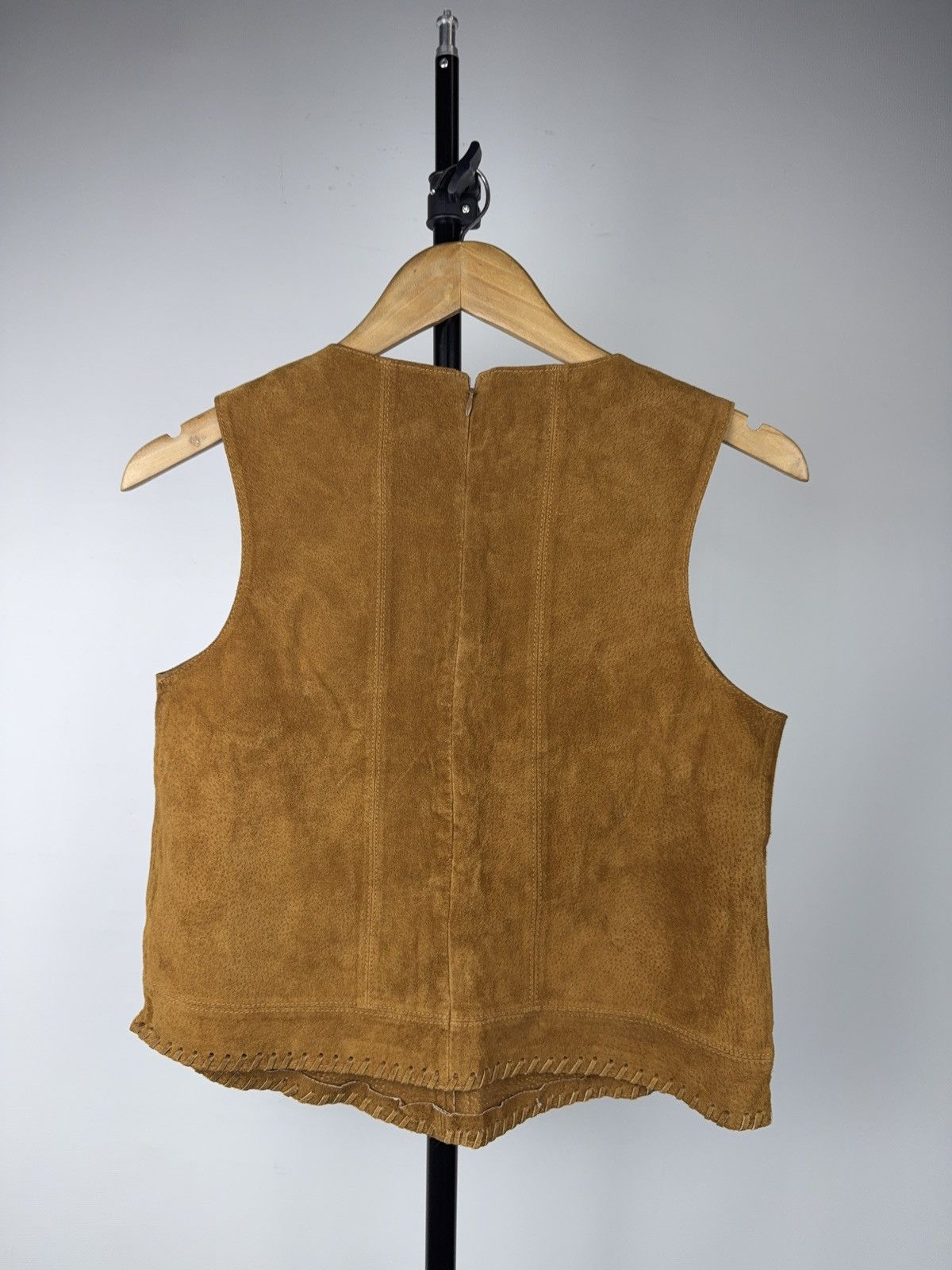 Japanese Brand Western Retro ZARA Basic Suede Leather Vest Sleeveless Brown Size S / US 4 / IT 40 - 7 Thumbnail