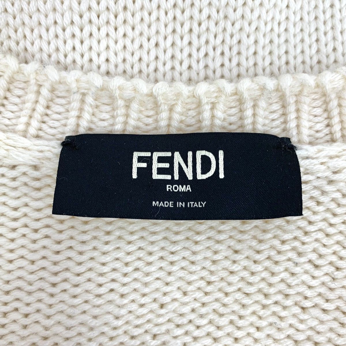 Fendi Fendi Off-white Wool Long Sleeve Knit Sweater K26WX Size US L / EU 52-54 / 3 - 5 Thumbnail