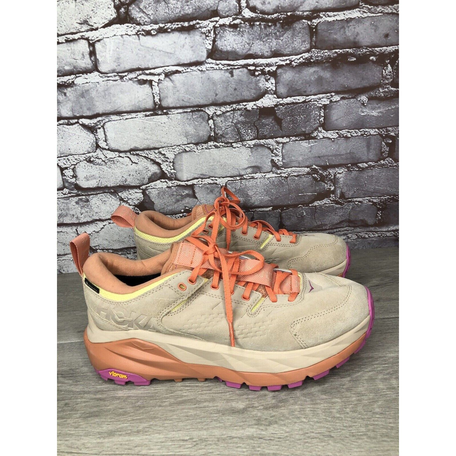 Hoka Kaha Low GTX Mental Health Hiking Sand Sun Baked Orange