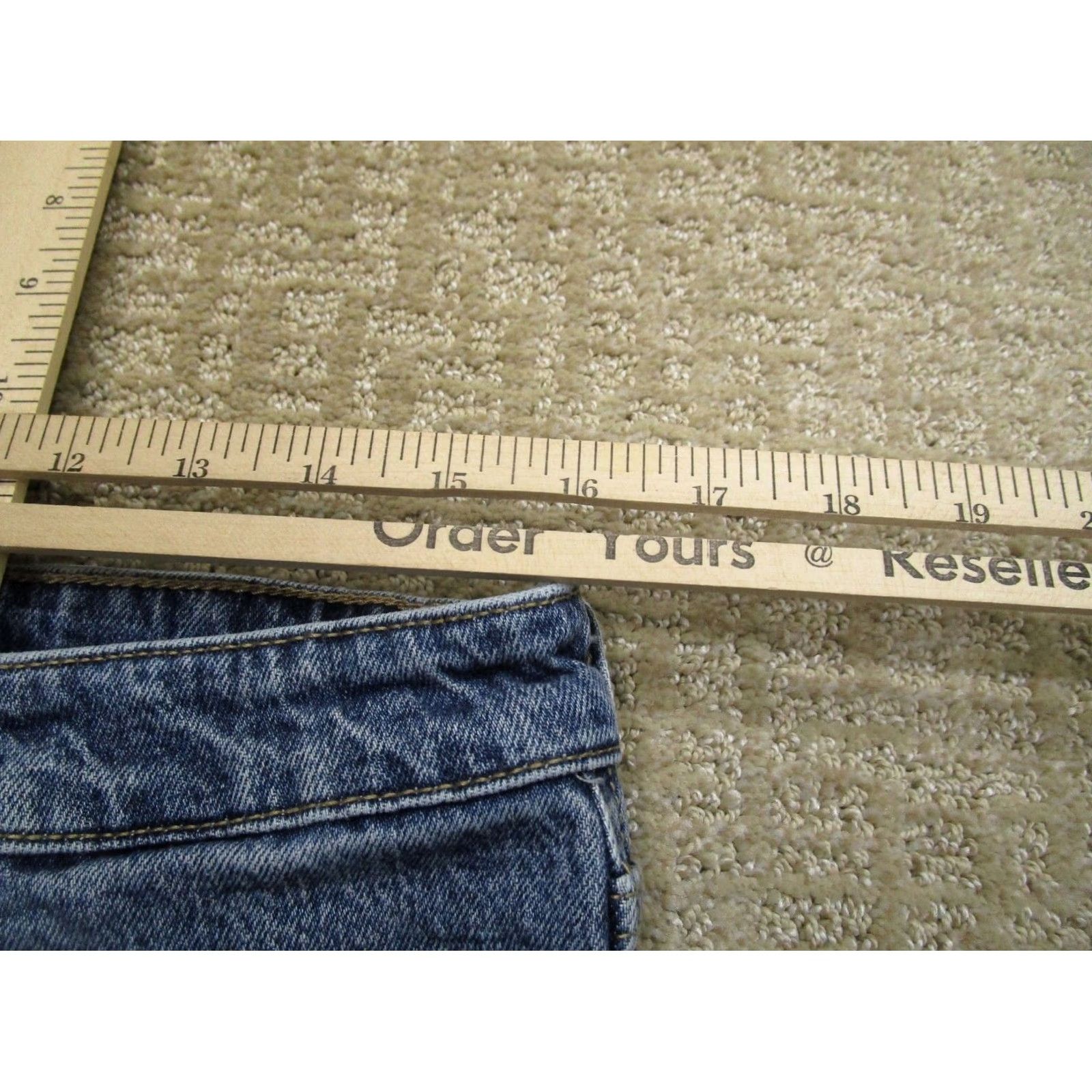 Vintage Kancan Jeans Women 32x32 Light Blue High Rise Straight Denim 5-Pocket Logo Hipster School Size 24" / US 00 / IT 34 - 5 Thumbnail