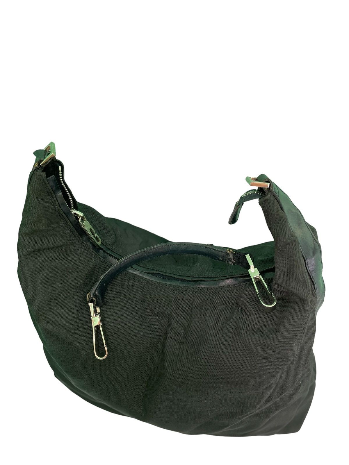 Gucci GUCCI hobo bag canvas trim with leather top handle bag Size ONE SIZE - 2 Thumbnail