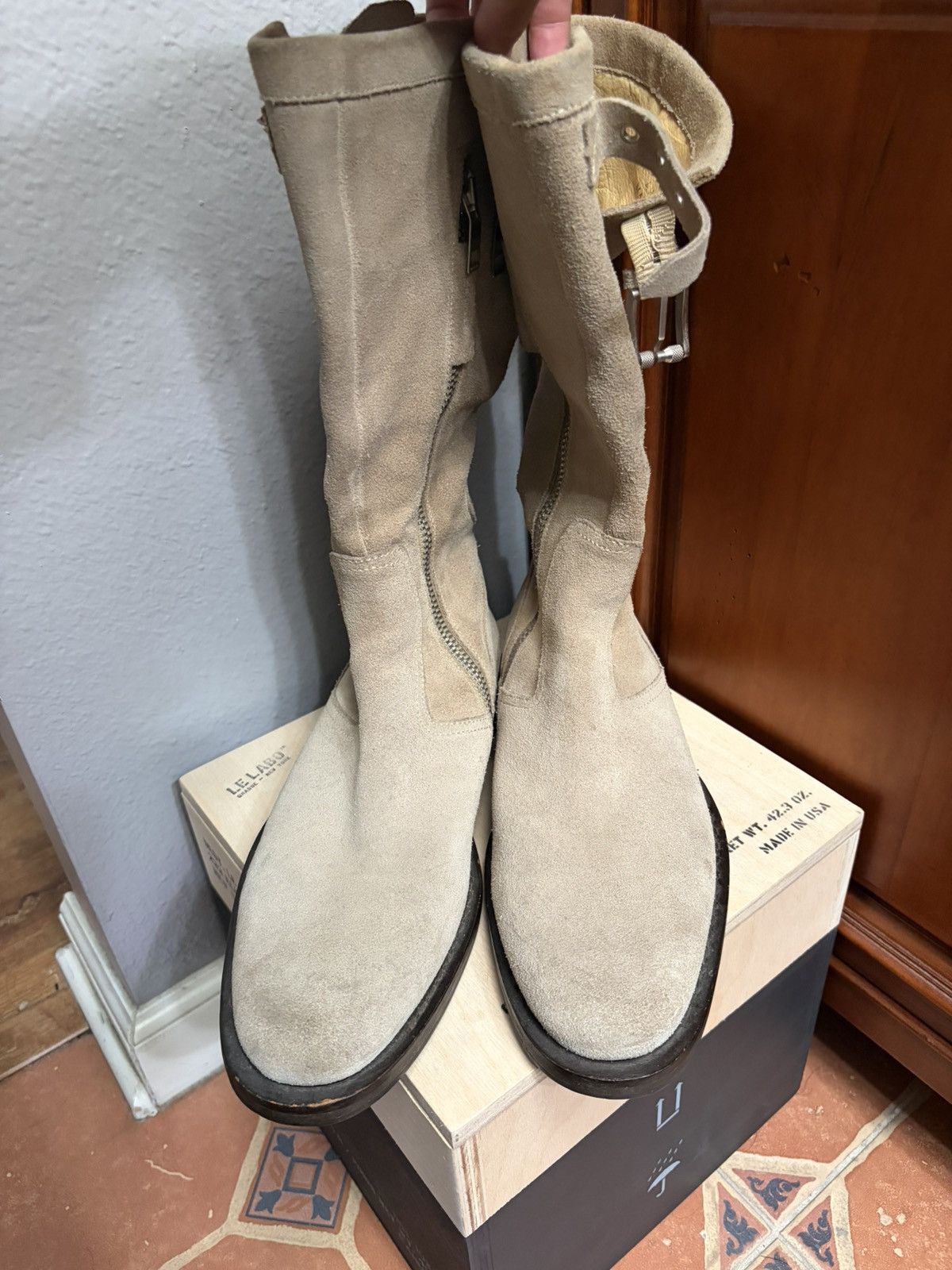 Christian Dior Monsieur Suede Motorcycle Boots Size US 7 / EU 40 - 3 Thumbnail