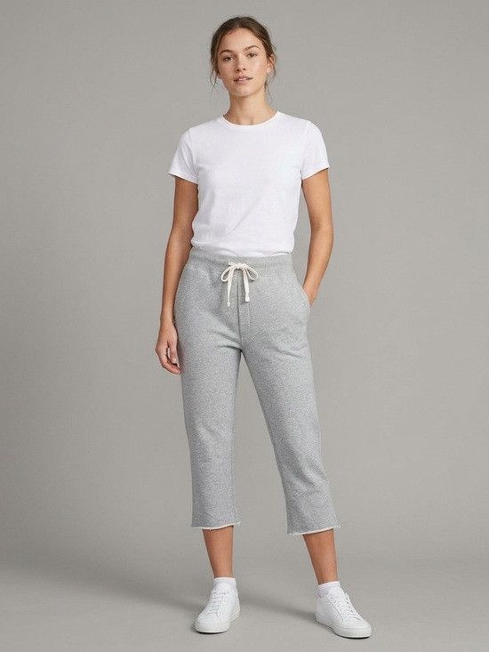 T by Alexander Wang T by Alexander Wang Gray Cotton Cropped Sweatpants - S/M Size 28" / US 6 / IT 42 - 10 Thumbnail