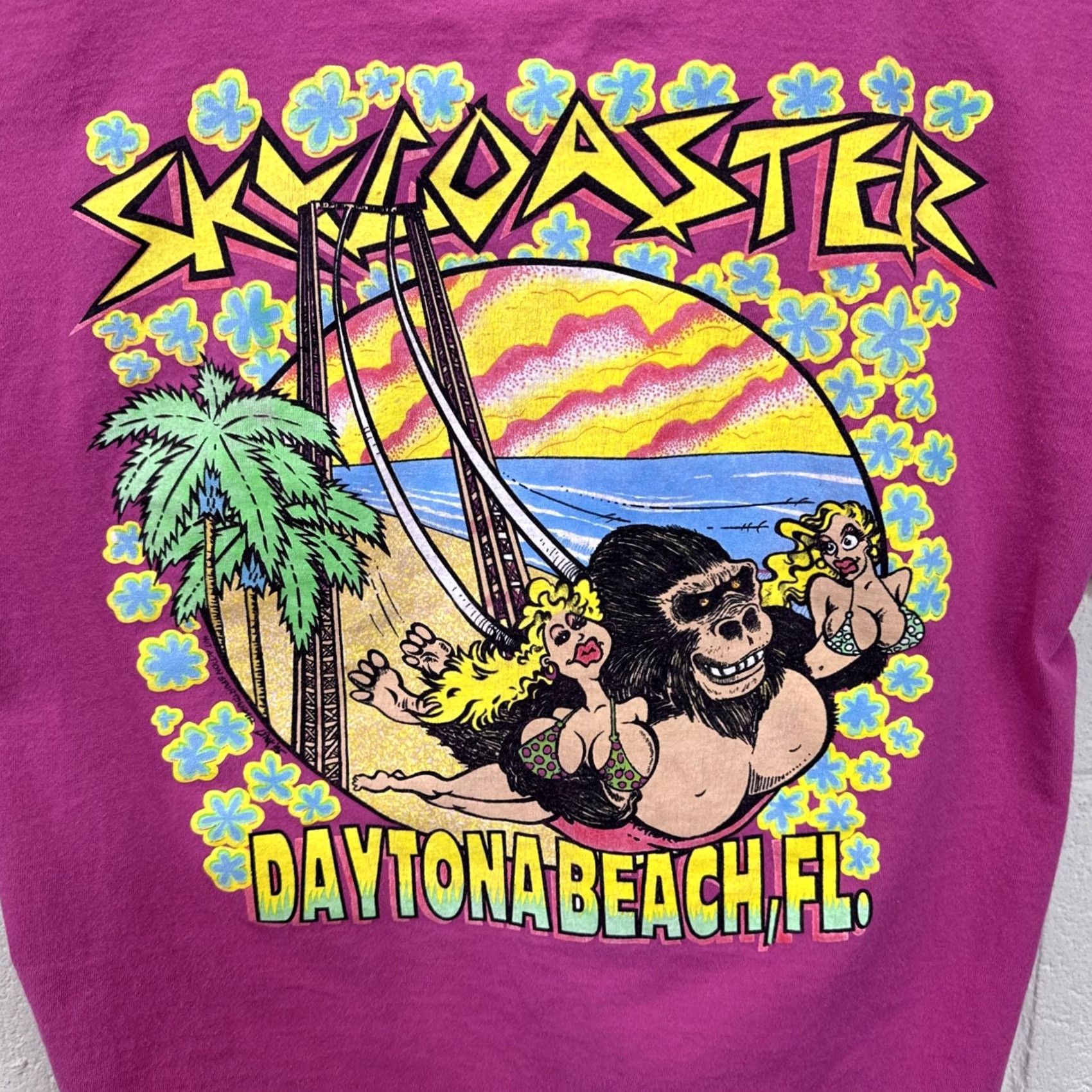 Anvil Vintage Skycoaster Daytona Florida Roller coaster Shirt Pink Large King Kong Size US L / EU 52-54 / 3 - 2 Thumbnail
