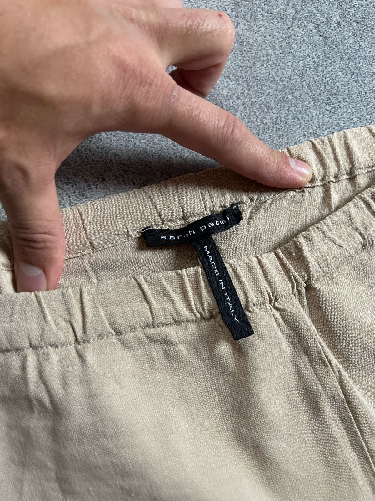 Sarah Pacini Sarah Pacini Linen Trousers Size 1 Pull On Stretch Tapered Size 26" / US 2 / IT 38 - 4 Thumbnail