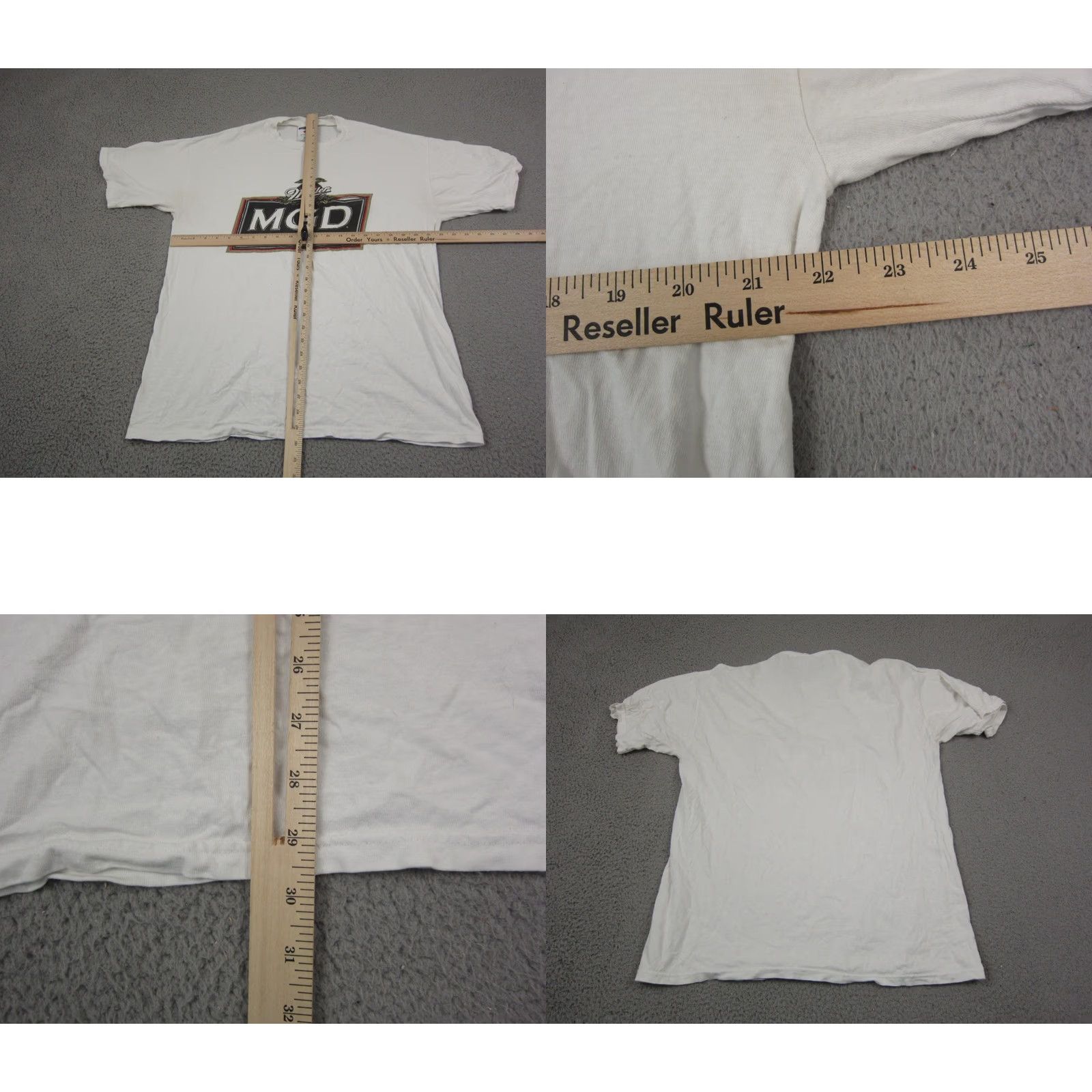 Jerzees VINTAGE Miller Shirt Mens Large L White Genuine Draft Single Stitch Beer 90s MGD Shirt Mens L White 90s Beer City Classic American Boys Mens Size US L / EU 52-54 / 3 - 9 Thumbnail