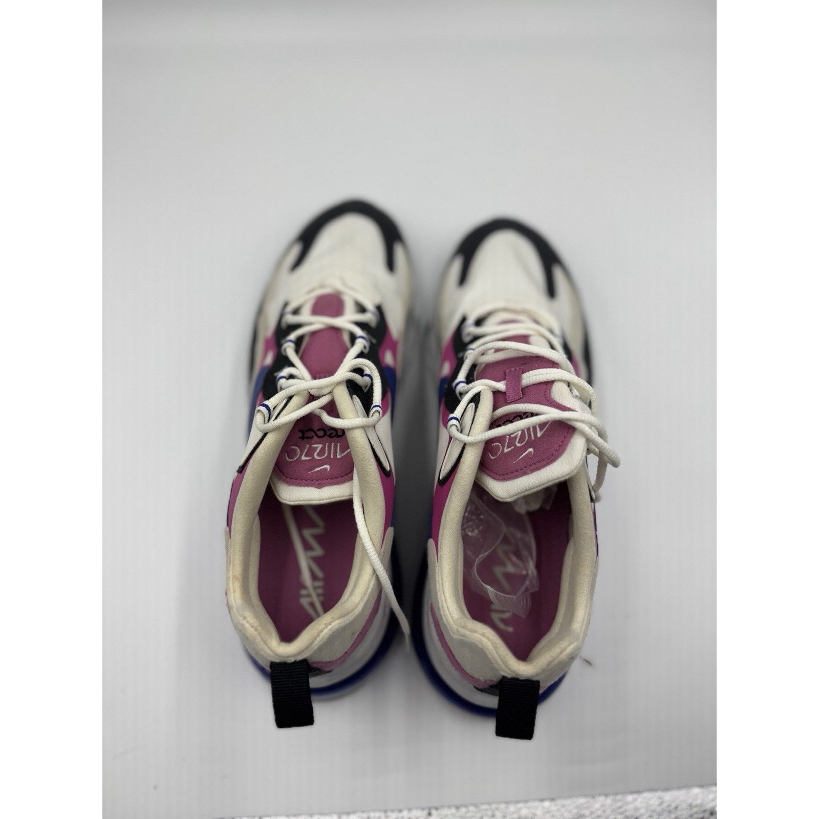 Nike Size 12 - Nike Air Max 270 React White Fuchsia Blue W Size US 12 / IT 42 - 3 Thumbnail