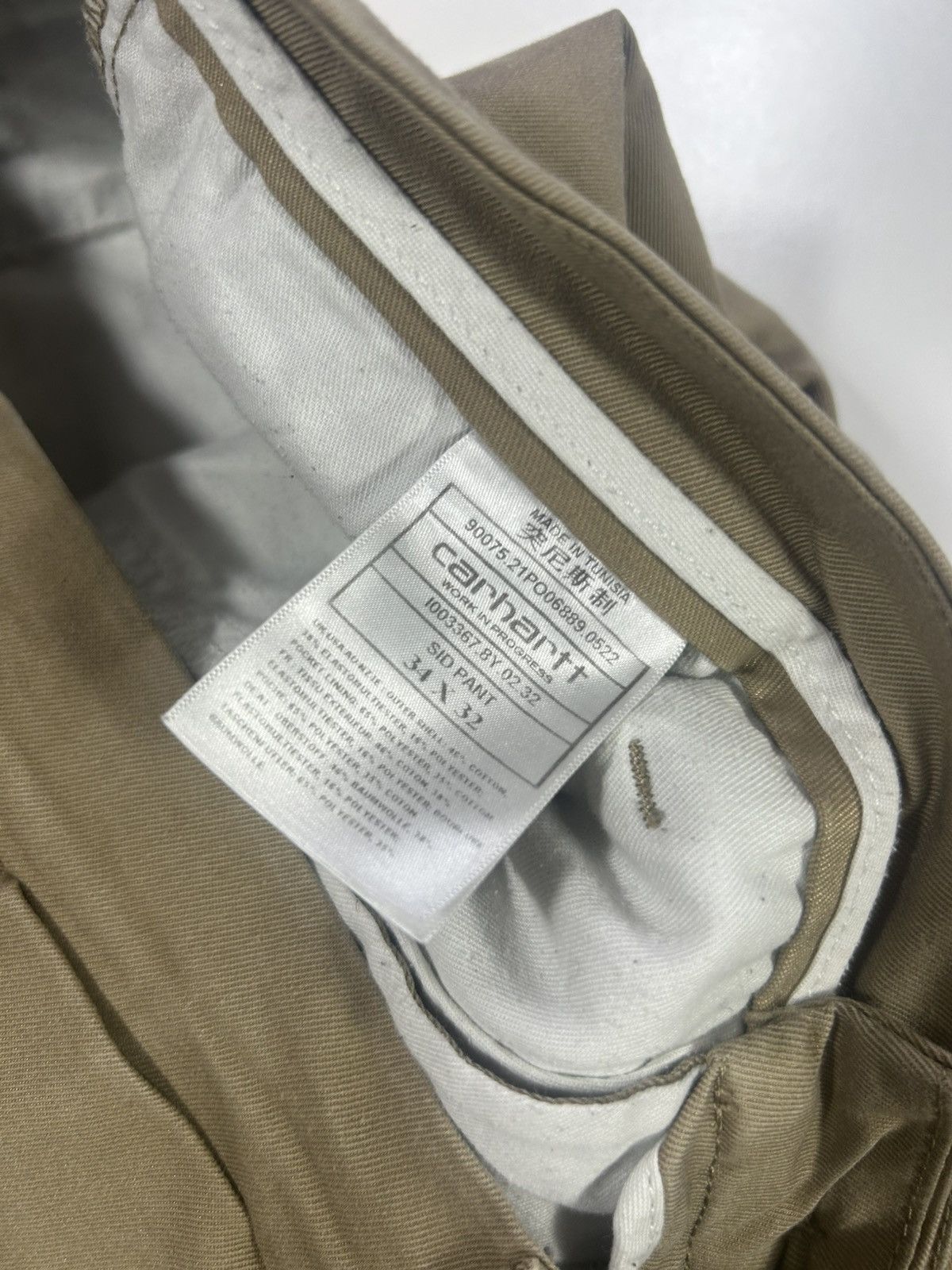 Carhartt Mens Carhartt sid pants trousers W34 L32 beige Size US 34 / EU 50 - 2 Thumbnail