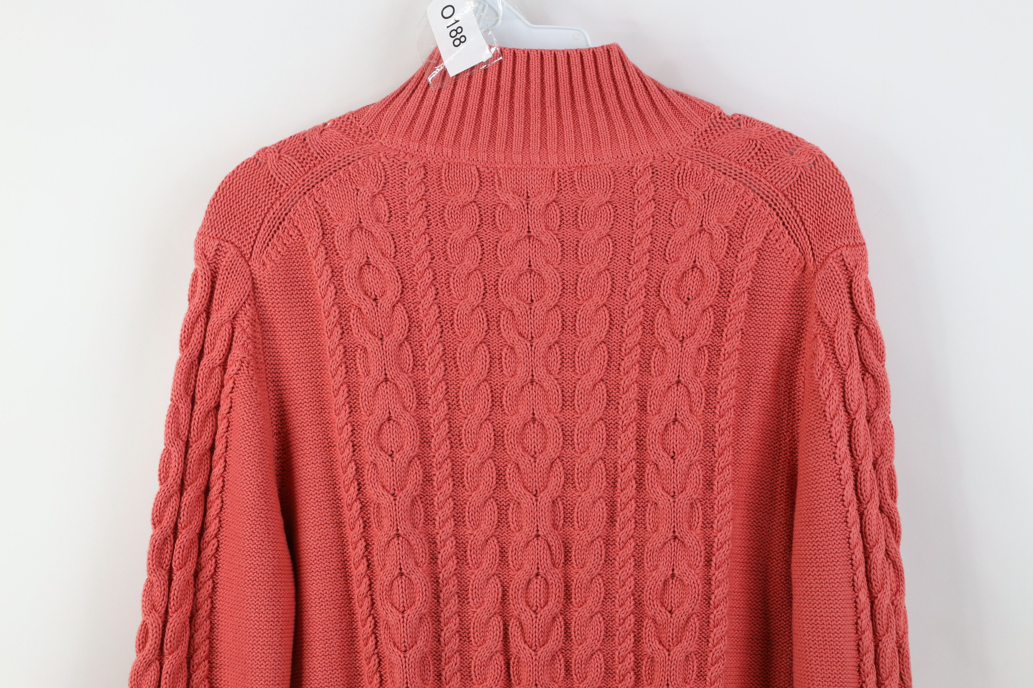 L.L. Bean Vintage Y2K LL Bean Knit Fisherman Zip Sweater Salmon Pink Size L / US 10 / IT 46 - 10 Thumbnail