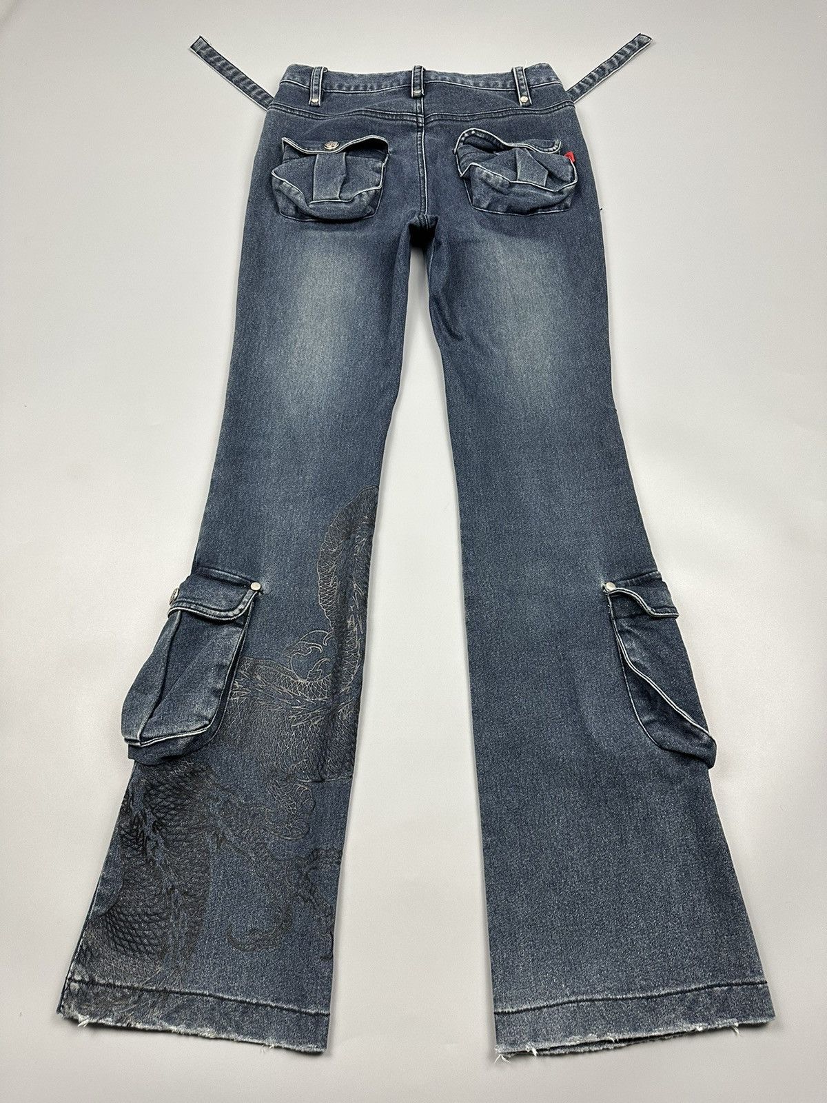 Japanese Brand × Seditionaries 🔥Rare🔥Cutie Flash Dragon Bondage Multipocket Flared Jeans Size US 29 - 4 Thumbnail