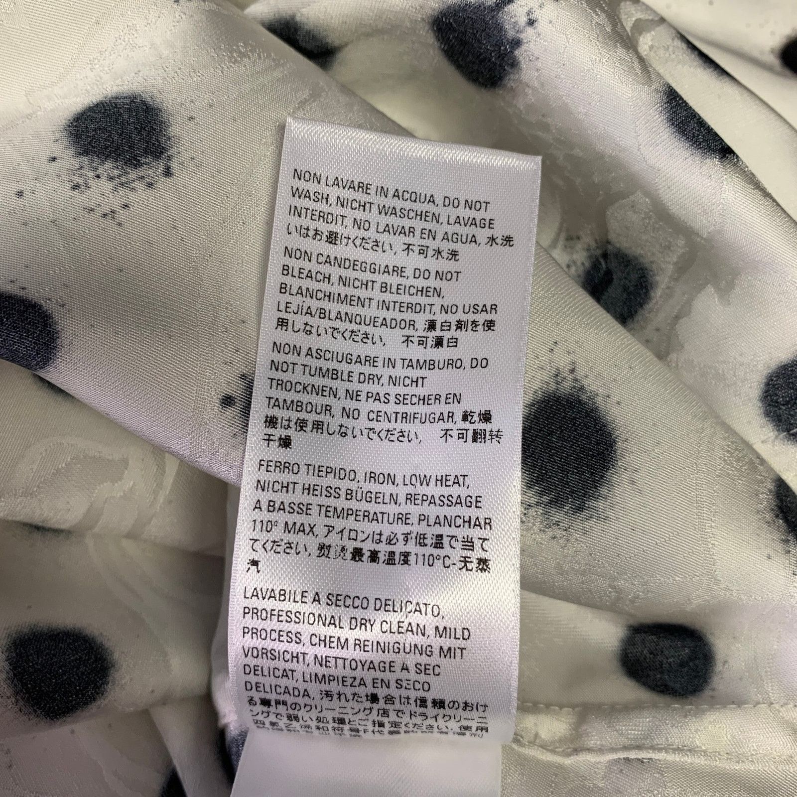 Balenciaga Size M White Black Polka Dot Viscose Silk L/S Shirt Size US M / EU 48-50 / 2 - 8 Thumbnail
