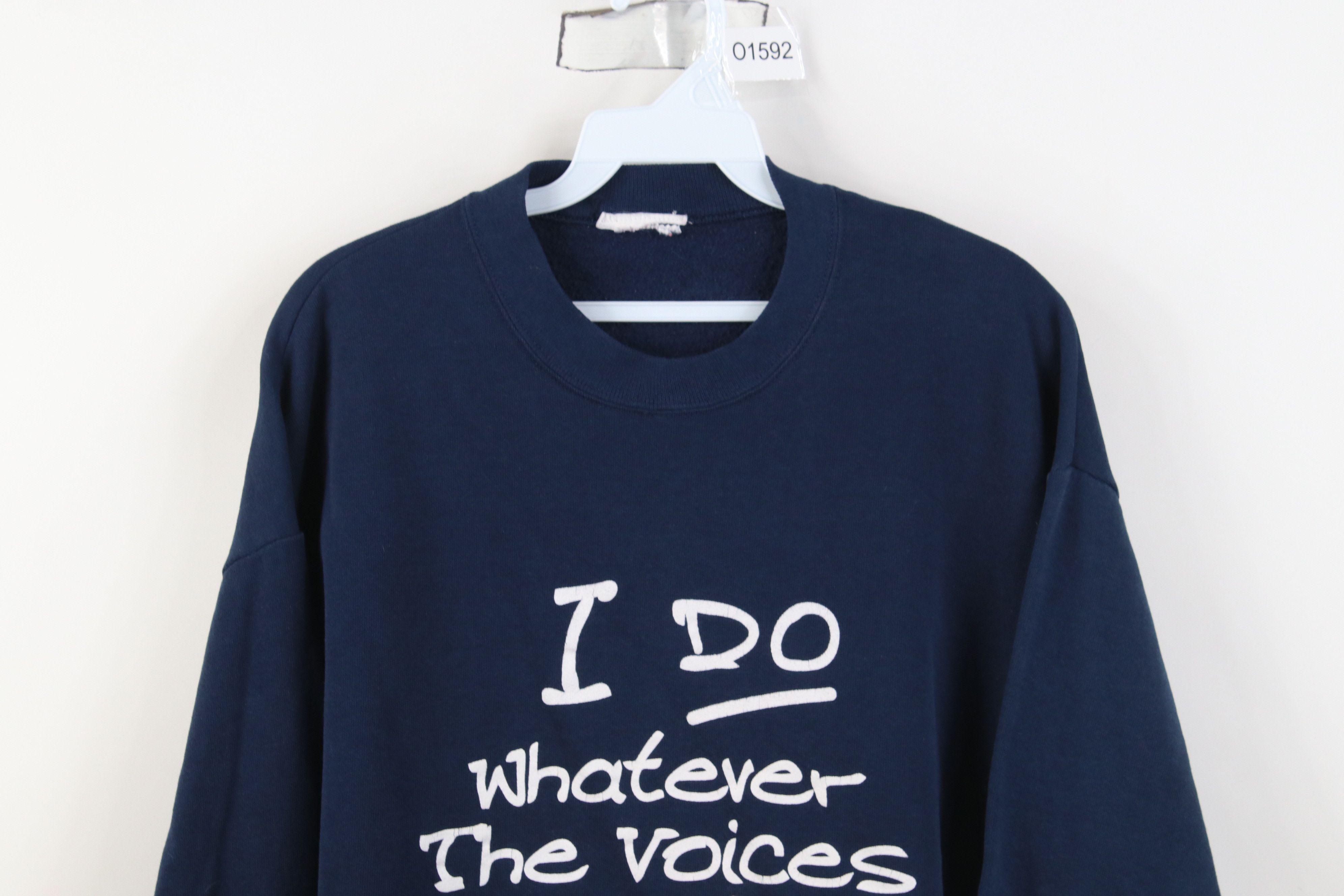 Vintage Vintage 90s I Do Whatever The Voices In My Head Sweatshirt Size US M / EU 48-50 / 2 - 2 Thumbnail