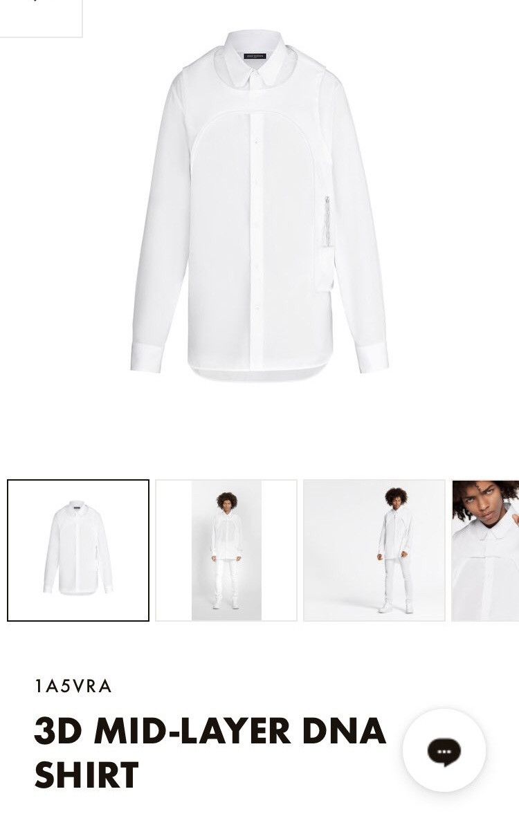 image of Louis Vuitton White 3D Mid Layer Dna Shirt S, Men's (Size Small)