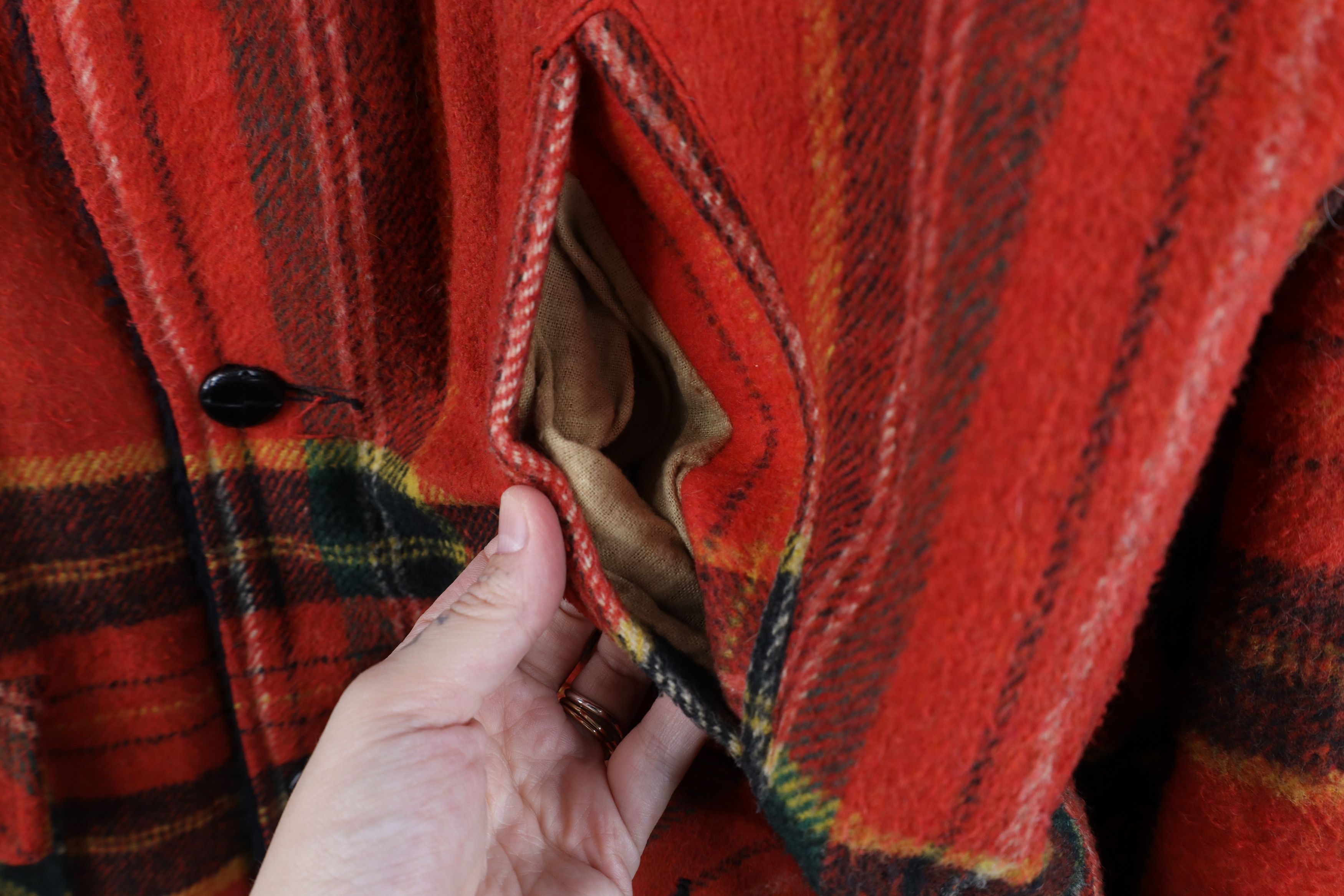 Vintage Vintage 70s Streetwear Fleece Lined Wool Button Jacket USA Size US L / EU 52-54 / 3 - 5 Thumbnail