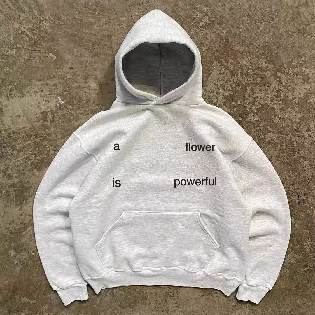 Japanese Brand Grey retro letter print hoodie y2k Size US M / EU 48-50 / 2 - 1 Thumbnail