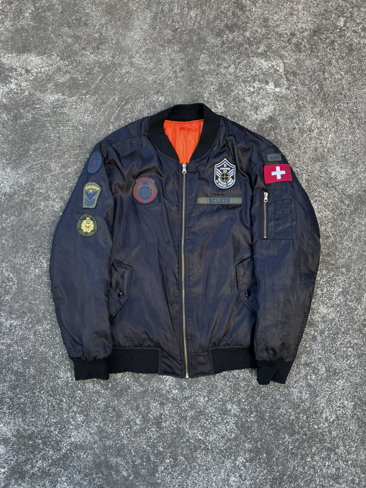 reversible MA-1 bomber jacket