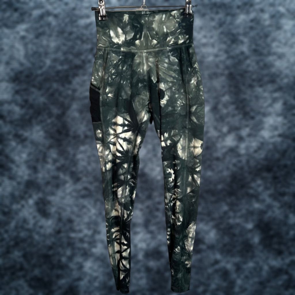 Adidas Adidas Parley Womens Size XS High-Waisted Leggings Tie-Dye Green/Black Athletic Size 26" / US 2 / IT 38 - 1 Thumbnail
