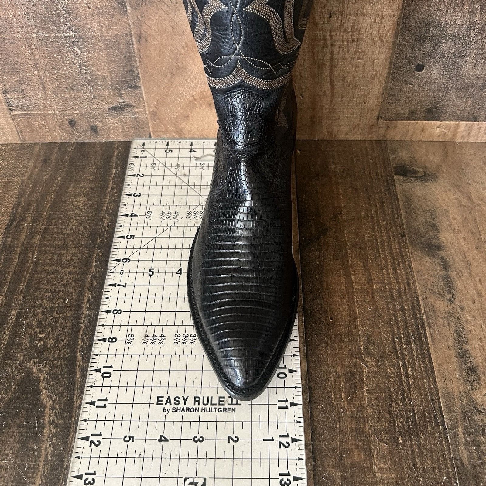 Justin Boots Justin Vintage Teju Lizard Black Cowboy Boots Mens 7.5 D Size US 7.5 / EU 40-41 - 9 Thumbnail