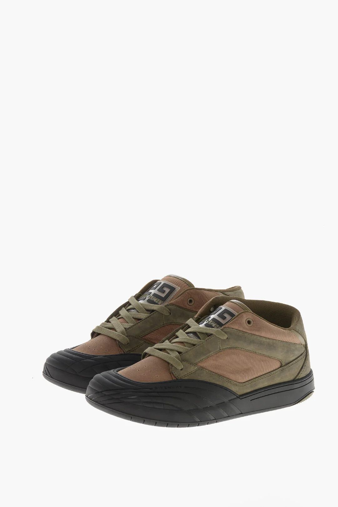 Givenchy og1mm0326 Nappa Leather & Nylon Mid-Top Sneakers Size US 8 / EU 41 - 2 Thumbnail
