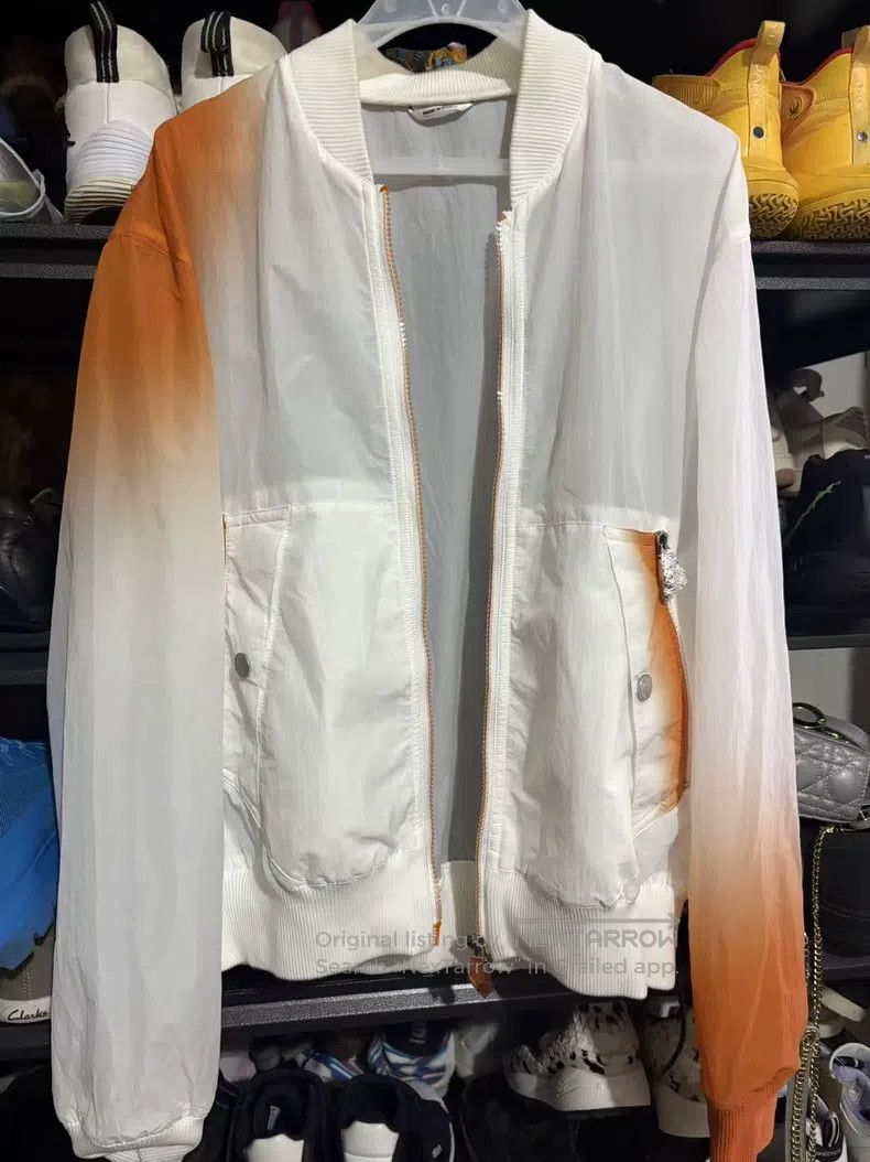 Hermes White gradient baseball jacket