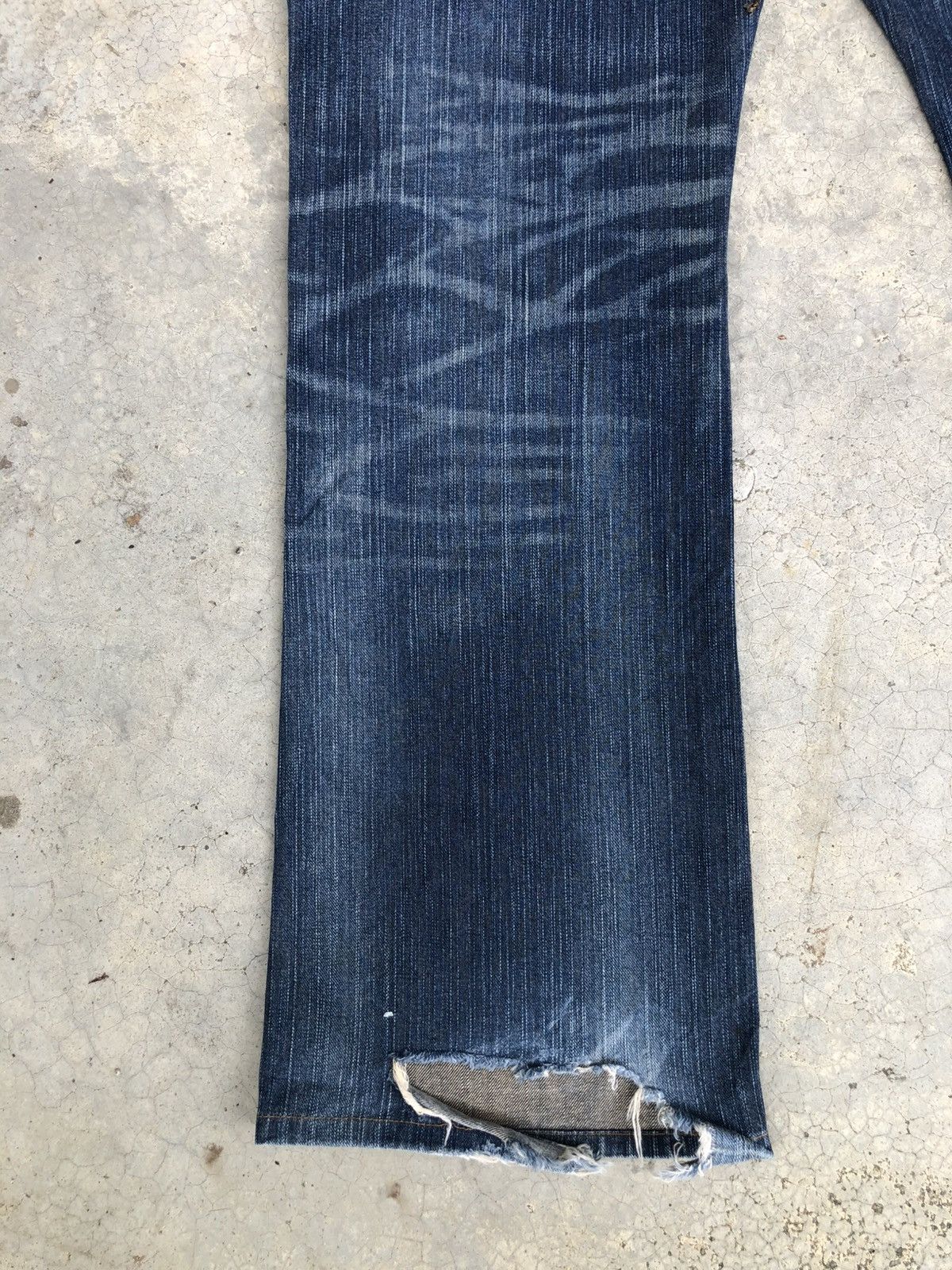 If Six Was Nine Japanese Edwin Flared Jeans Distressed Back Buckle Size US 34 / EU 50 - 11 Thumbnail