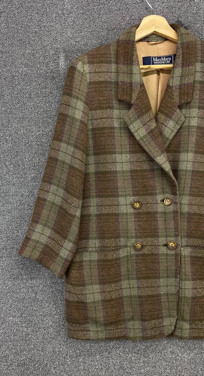 Max Mara Vintage Max Mara Weekend Line Shadow Plaid Wool Coat Jacket Size M / US 6-8 / IT 42-44 - 3 Thumbnail